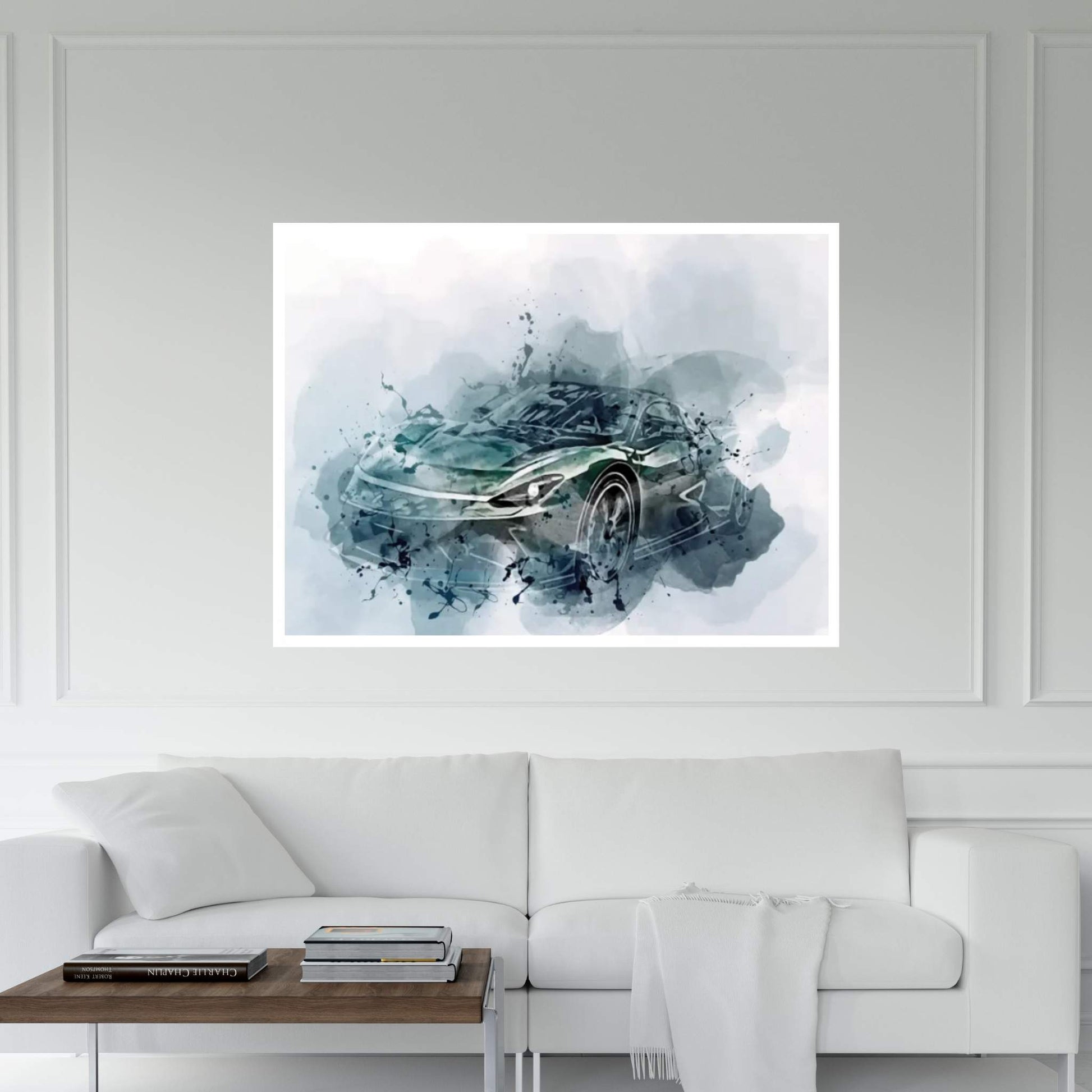 Pininfarina Battista Motion Blur 2022 Cars Canvas Wall Art - Y Canvas