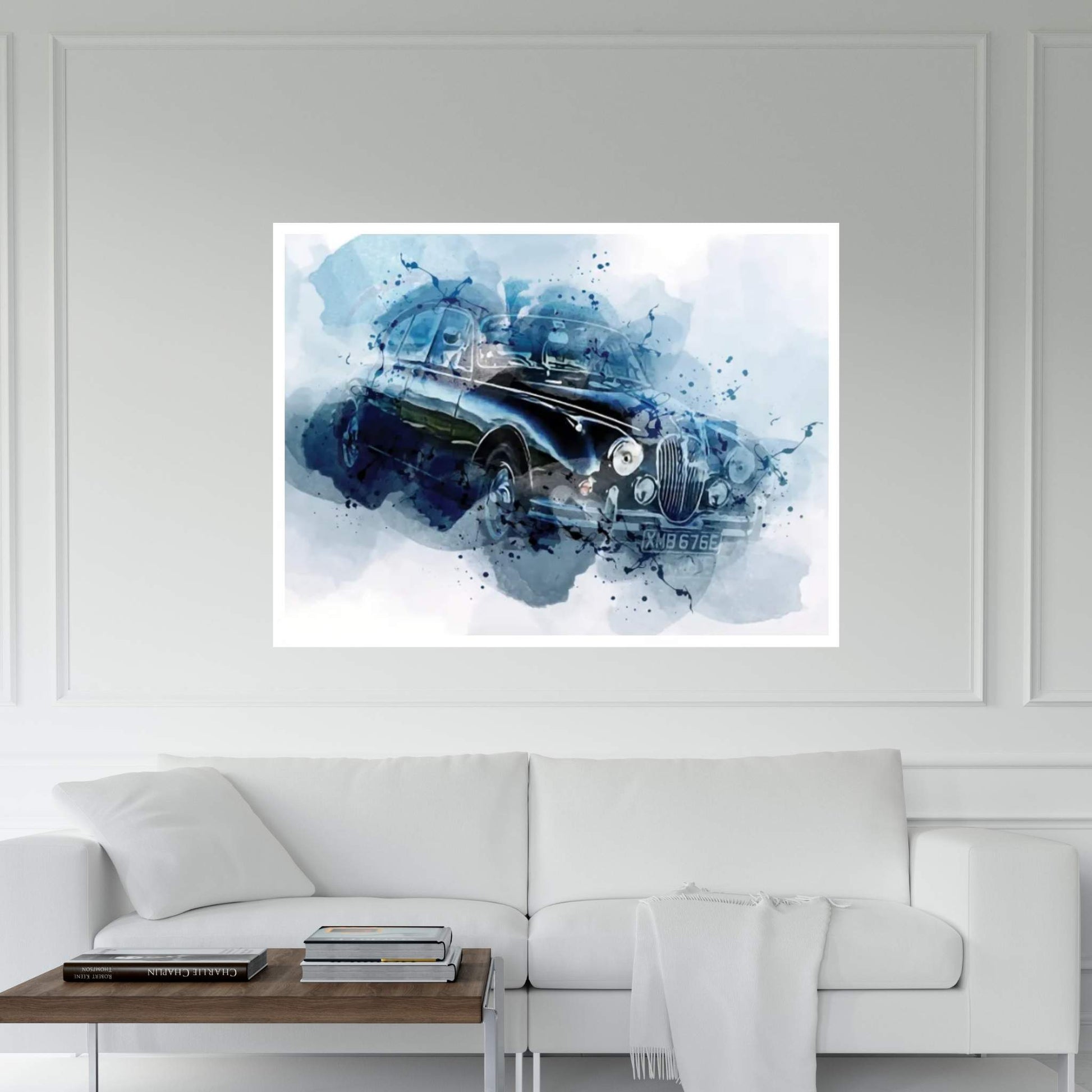 Jaguar Mark 2 Retro Cars 1965 Cars Canvas Wall Art - Y Canvas