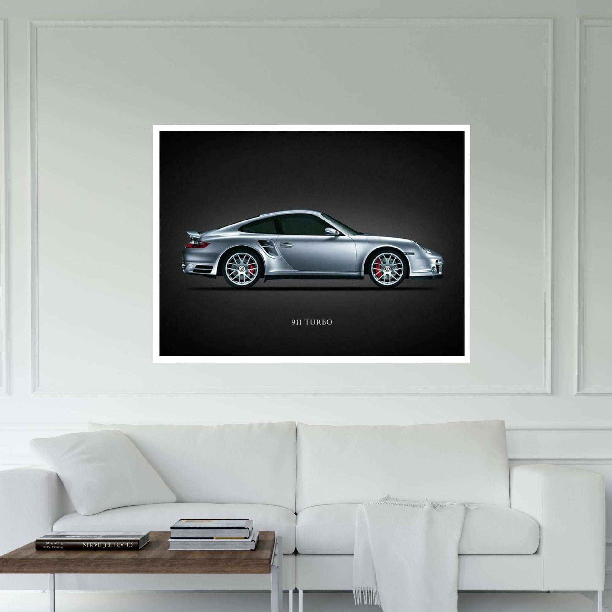 Porsche 911 Turbo Silver Canvas Wall Art - Y Canvas