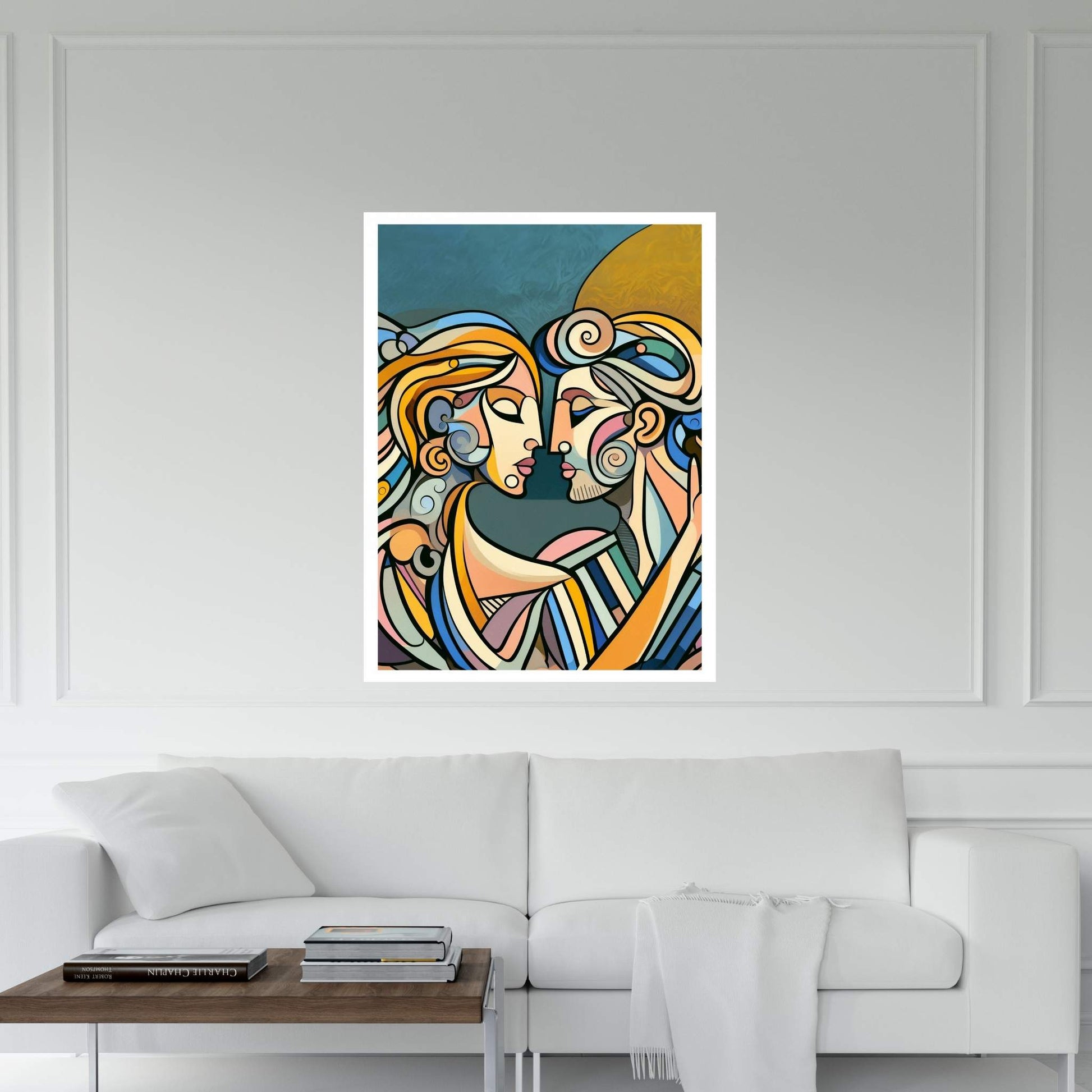 Love Couple Picasso Style Canvas Wall Art - Y Canvas