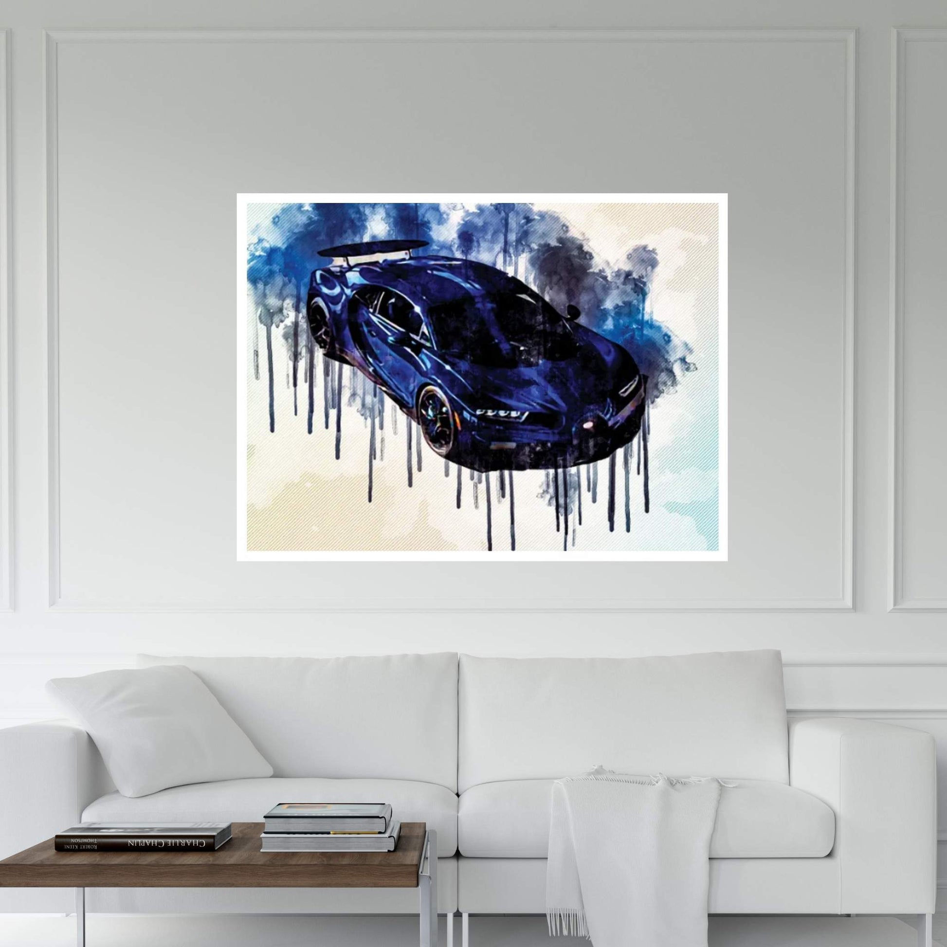 2021 Bugatti Chiron Pur Sport Blue Hypercar Exterior Canvas Wall Art - Y Canvas