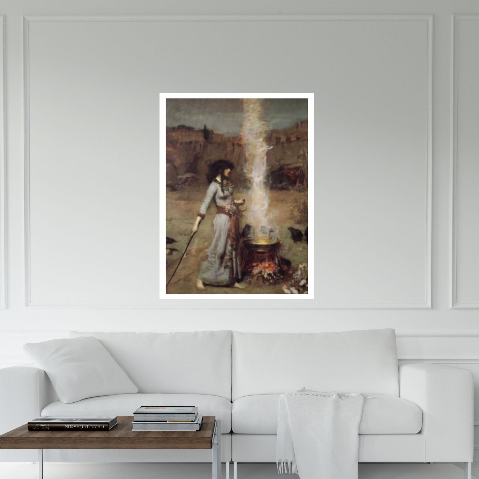 John William Waterhouse : The Magic Circle Canvas Wall Art Print Poster - Y Canvas