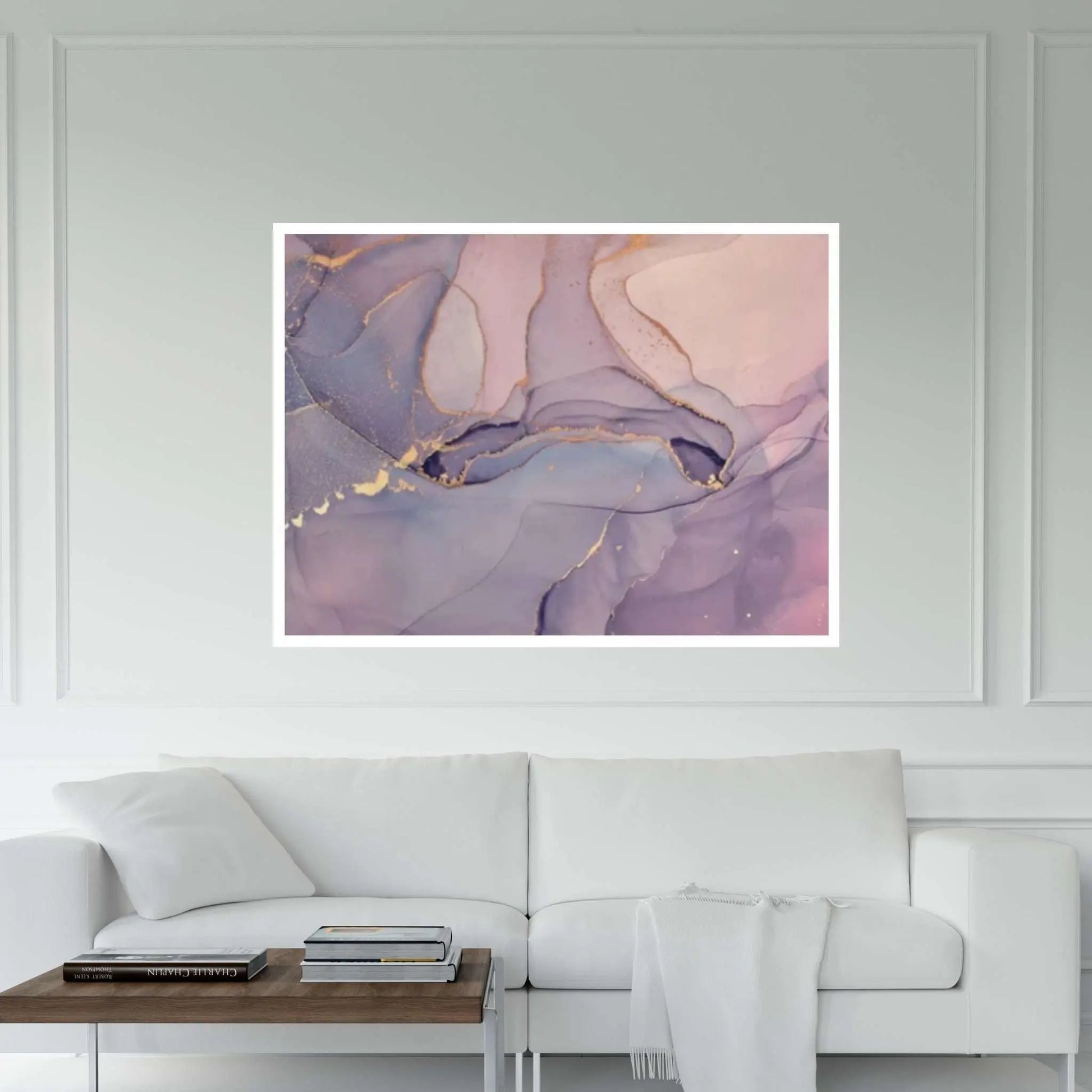 Purple and Pink Abstract Wall Art, Abstract Marble Print Marble Abstract - Y Canvas