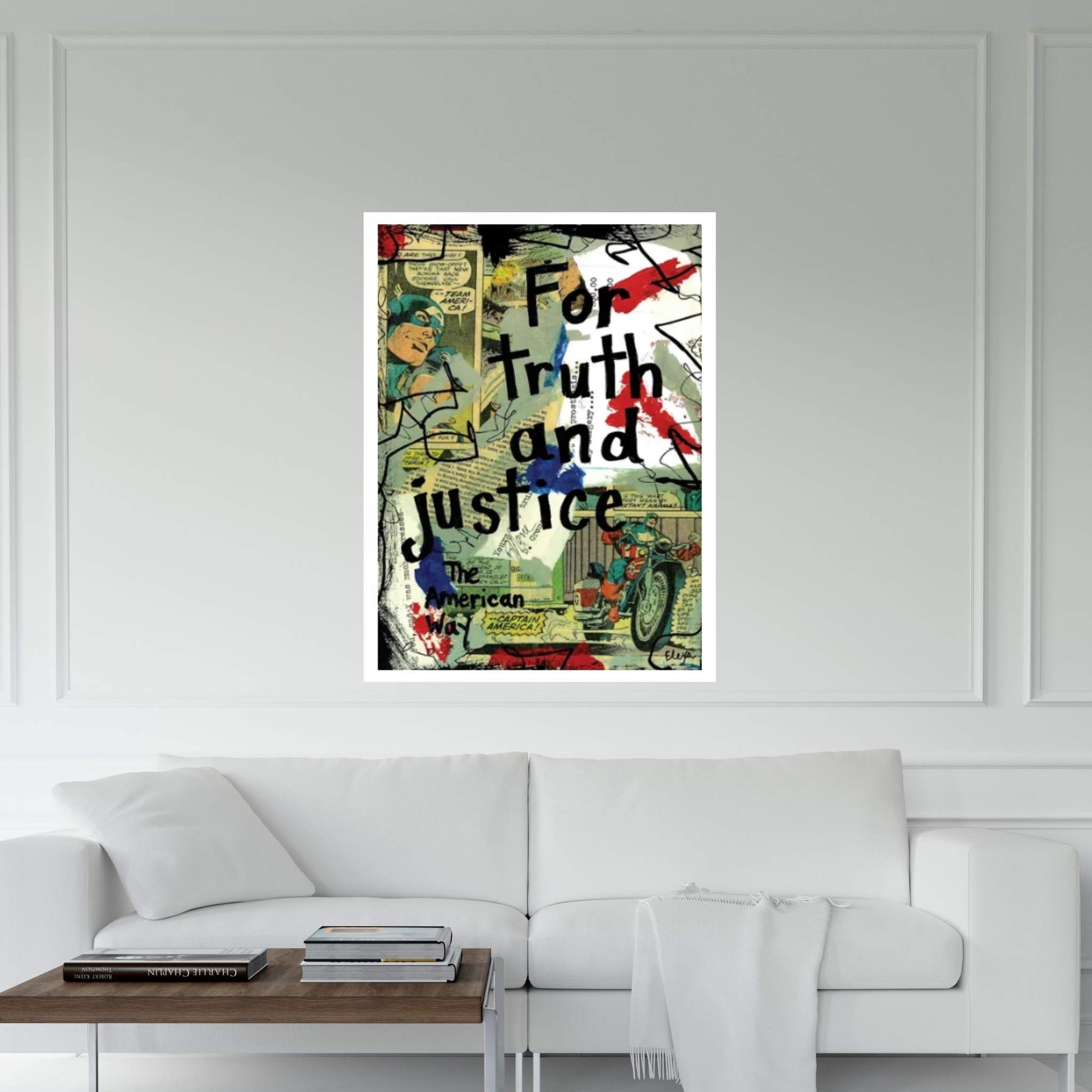 Truth Justice Captain America Canvas Wall Art - Y Canvas