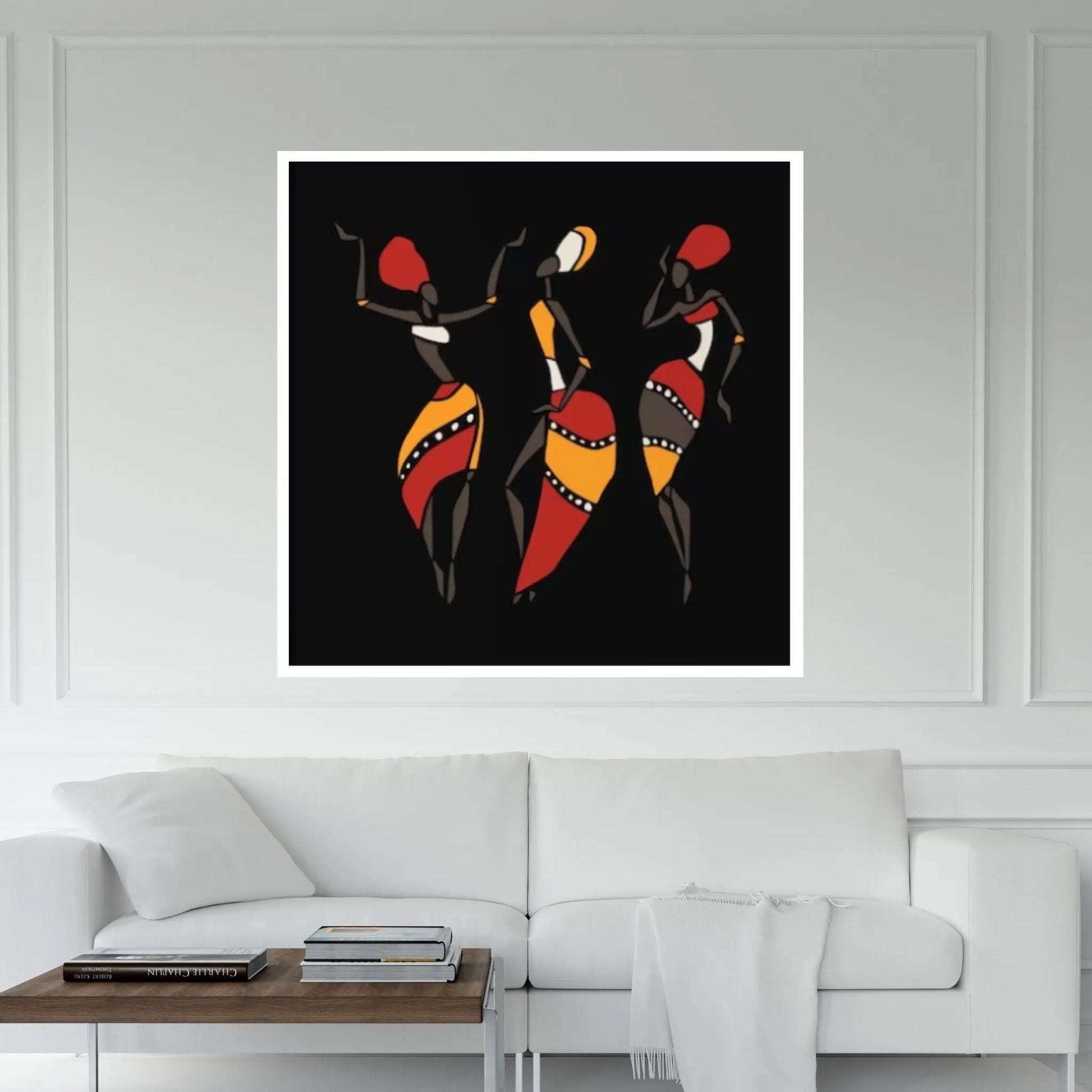 African Women Dancing, Woman Silhouette, African Woman Canvas Wall Art, Wall Art Canvas, Woman Painting - Y Canvas