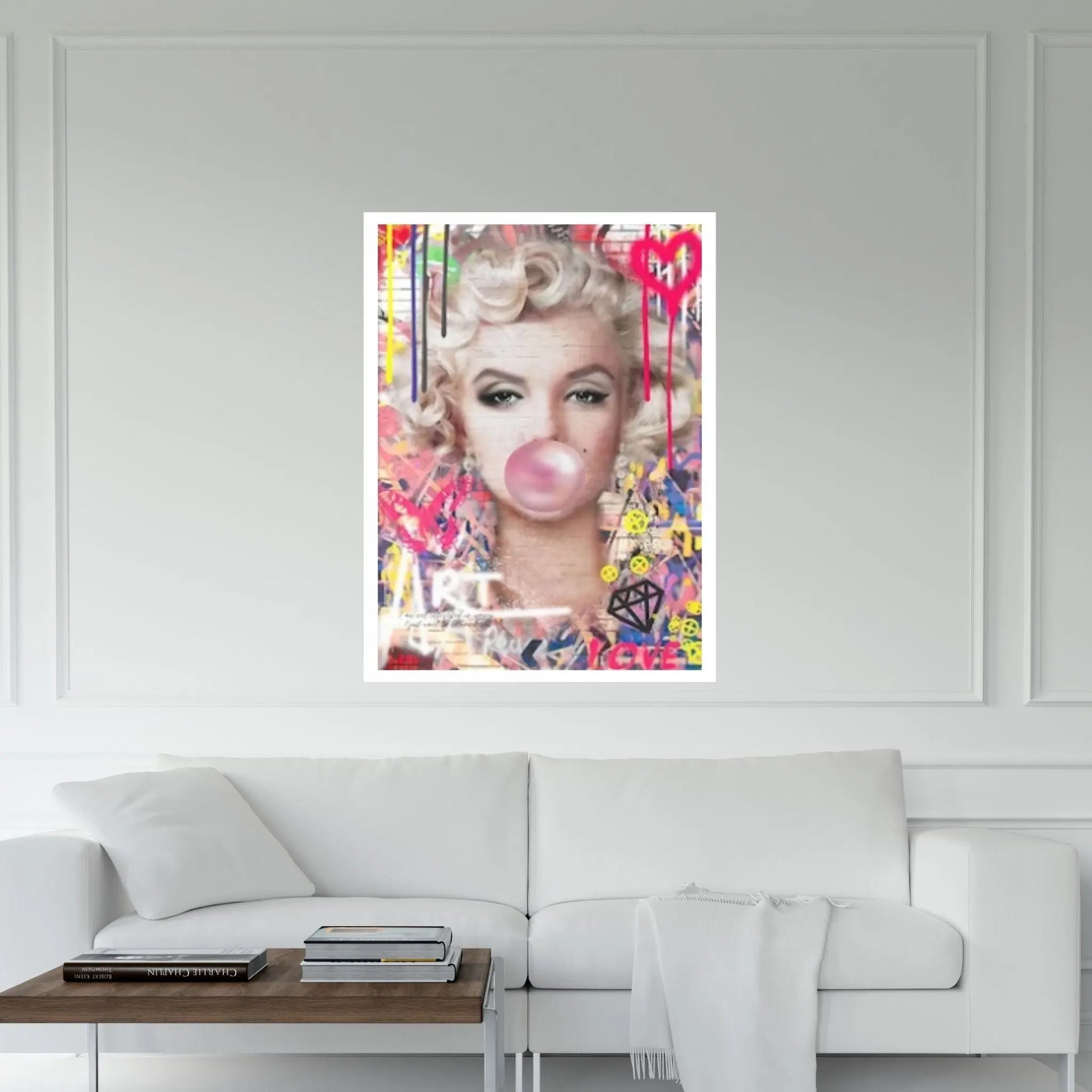 Marilyn Monroe Wall Art Canvas / Monroe Pink Bubble Gum Art Poster Canvas Wall Art - Y Canvas