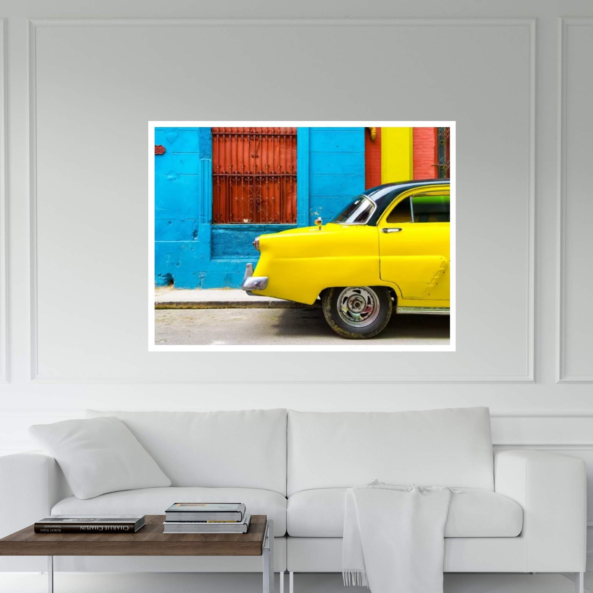 Close-up of Yellow Taxi of Havana II Canvas Wall Art - Y Canvas