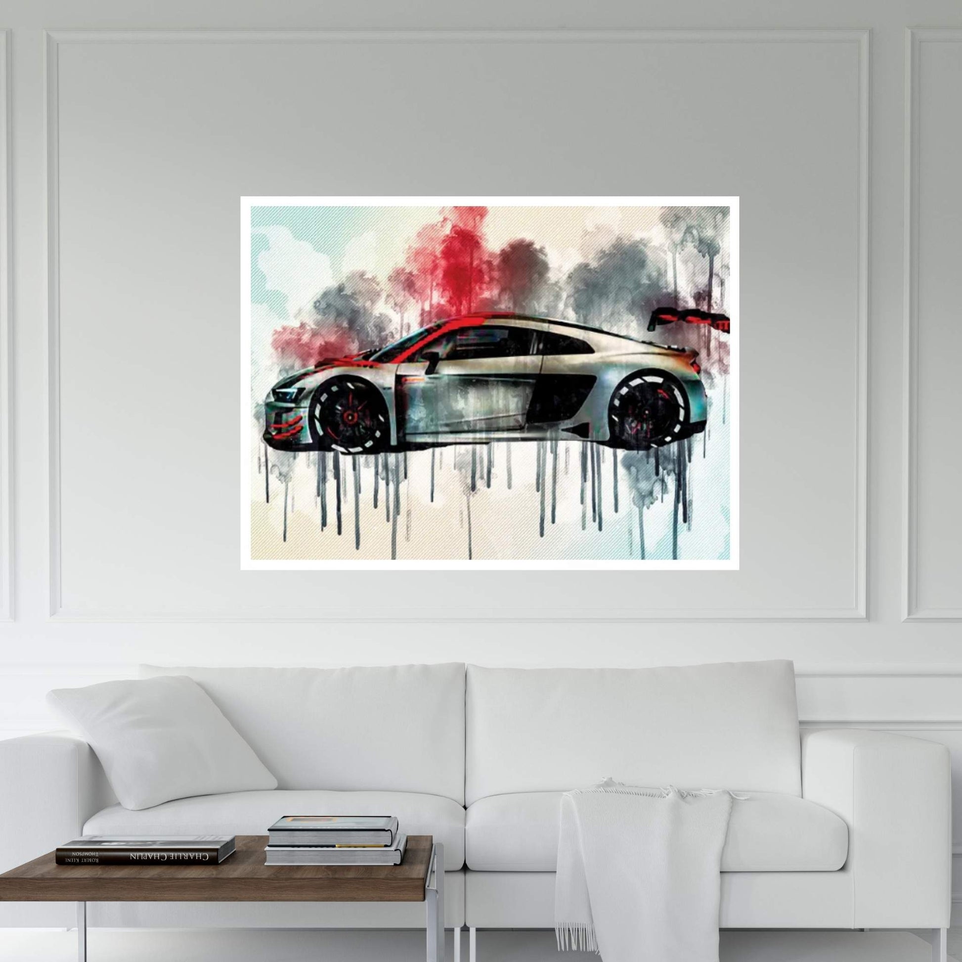 Audi R8 Lms 2019 Side View Tuning R8 Exterior Racing Car Canvas Wall Art - Y Canvas