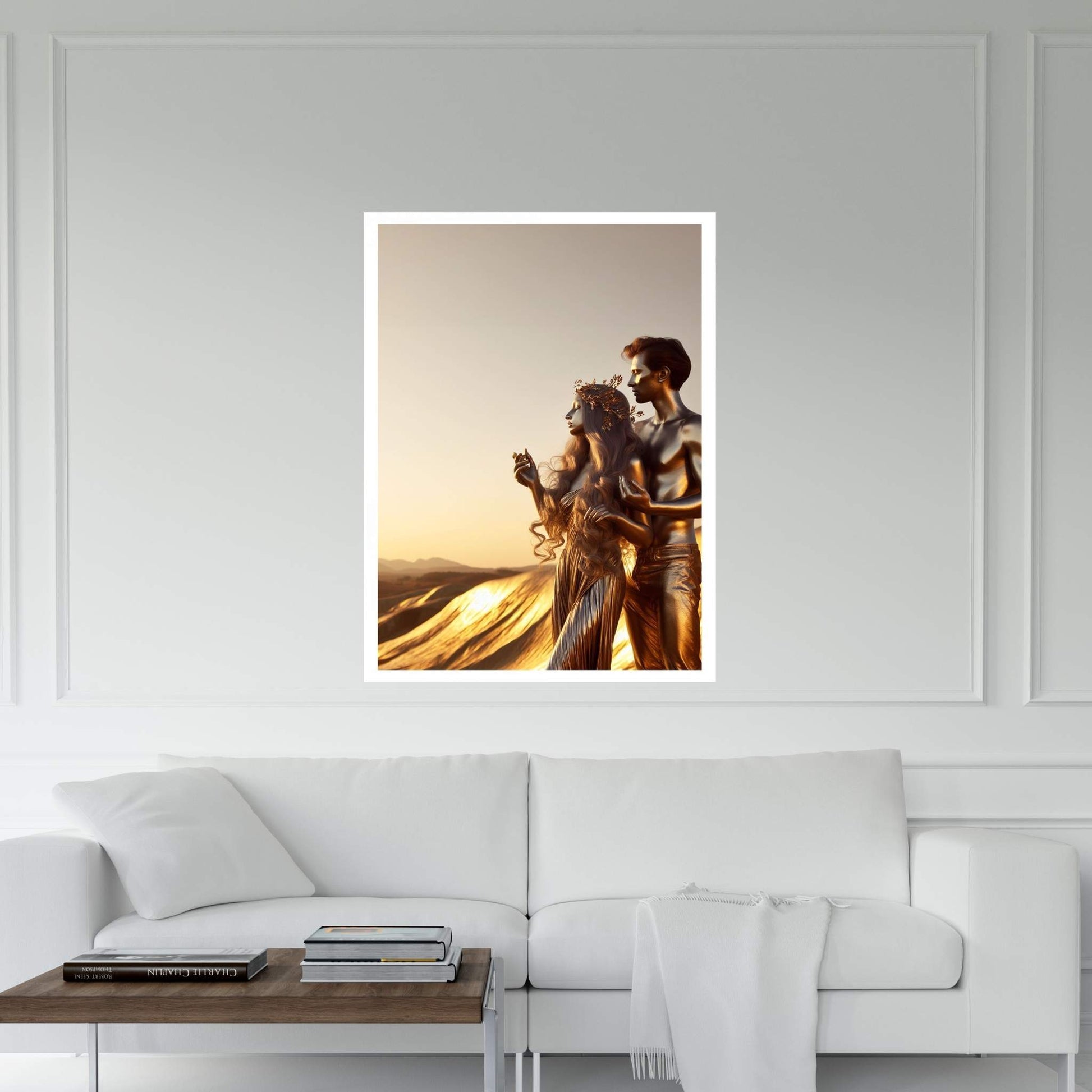 Metalic Love Man and Woman Canvas Wall Art - Y Canvas