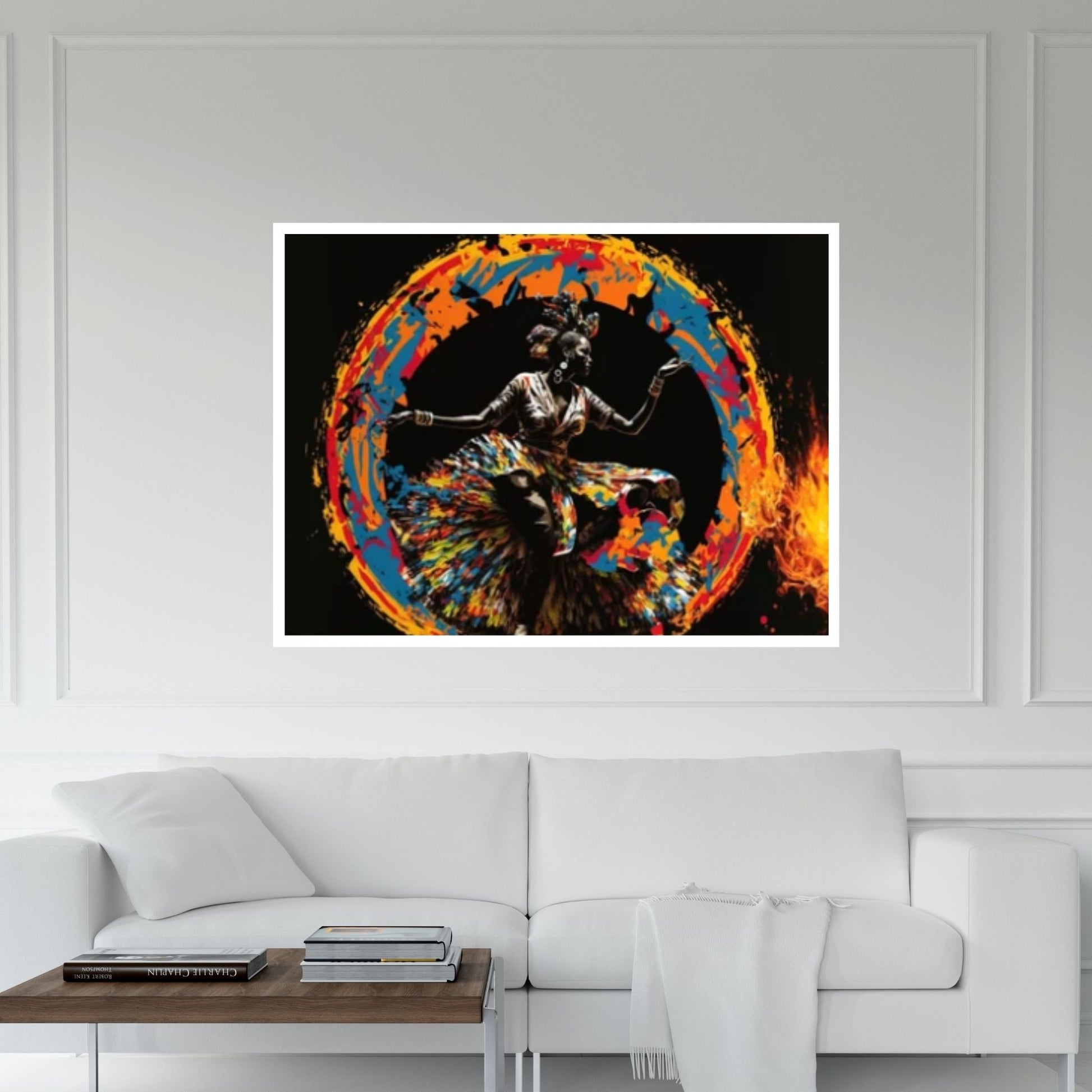 African Woman, Ring of Fire American Canvas Painting - Y Canvas