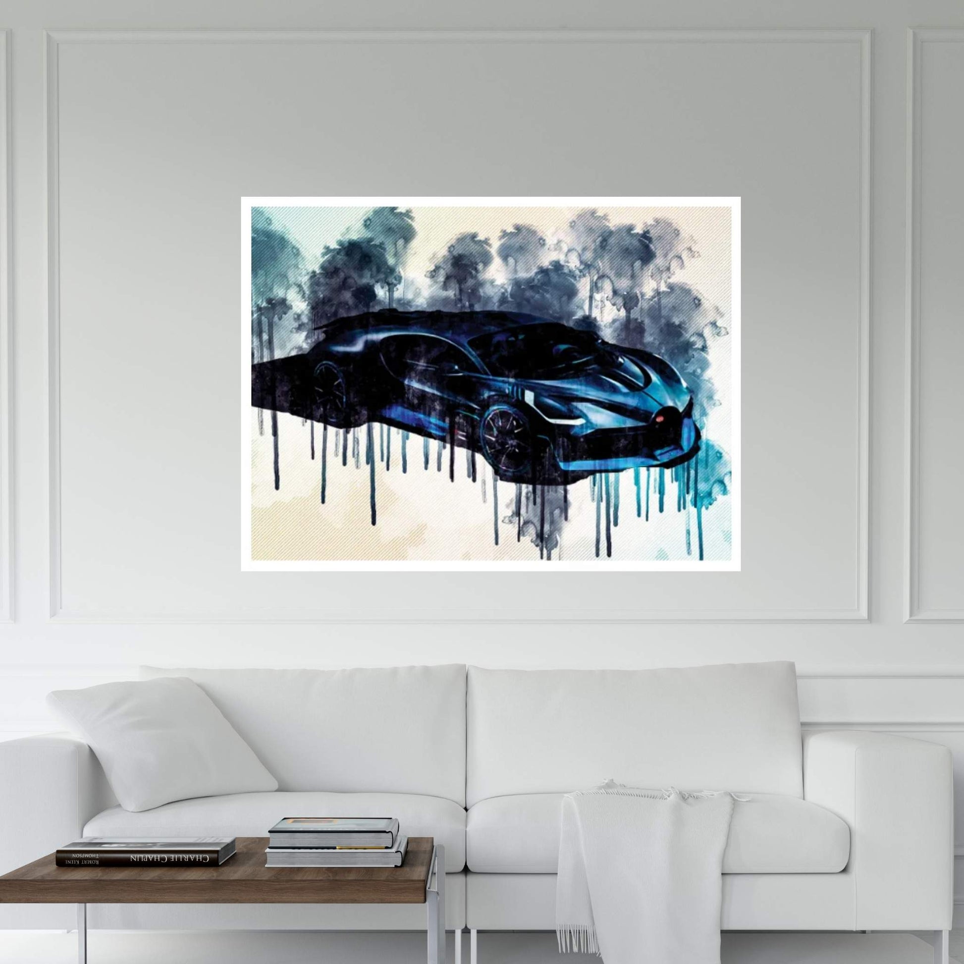 Bugatti Divo 2019 Luxury Racing Car Top View From The Front Canvas Wall Art - Y Canvas