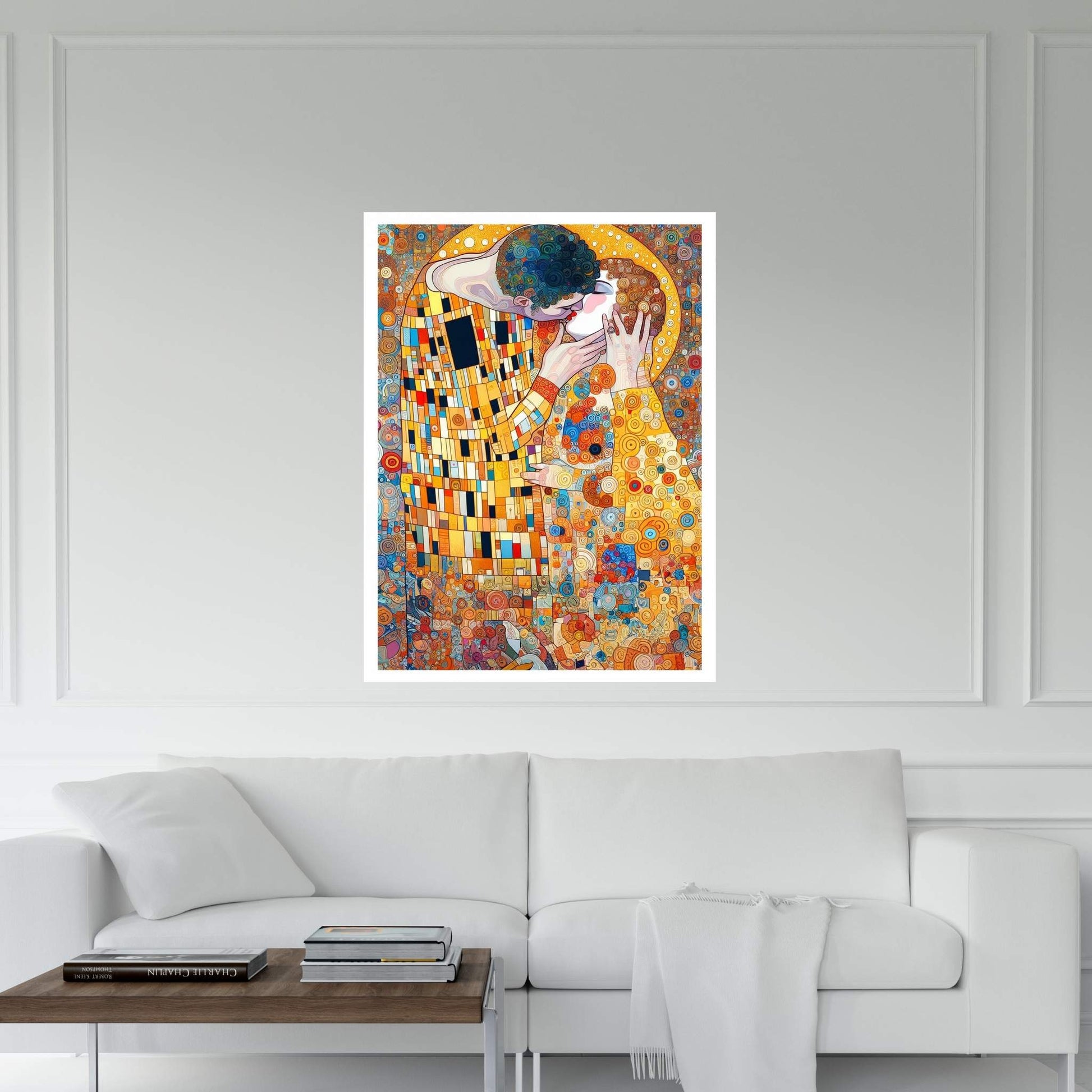 Gustav Klimt's The Kiss: Canvas Wall Art Reproduction Home Decor - Y Canvas