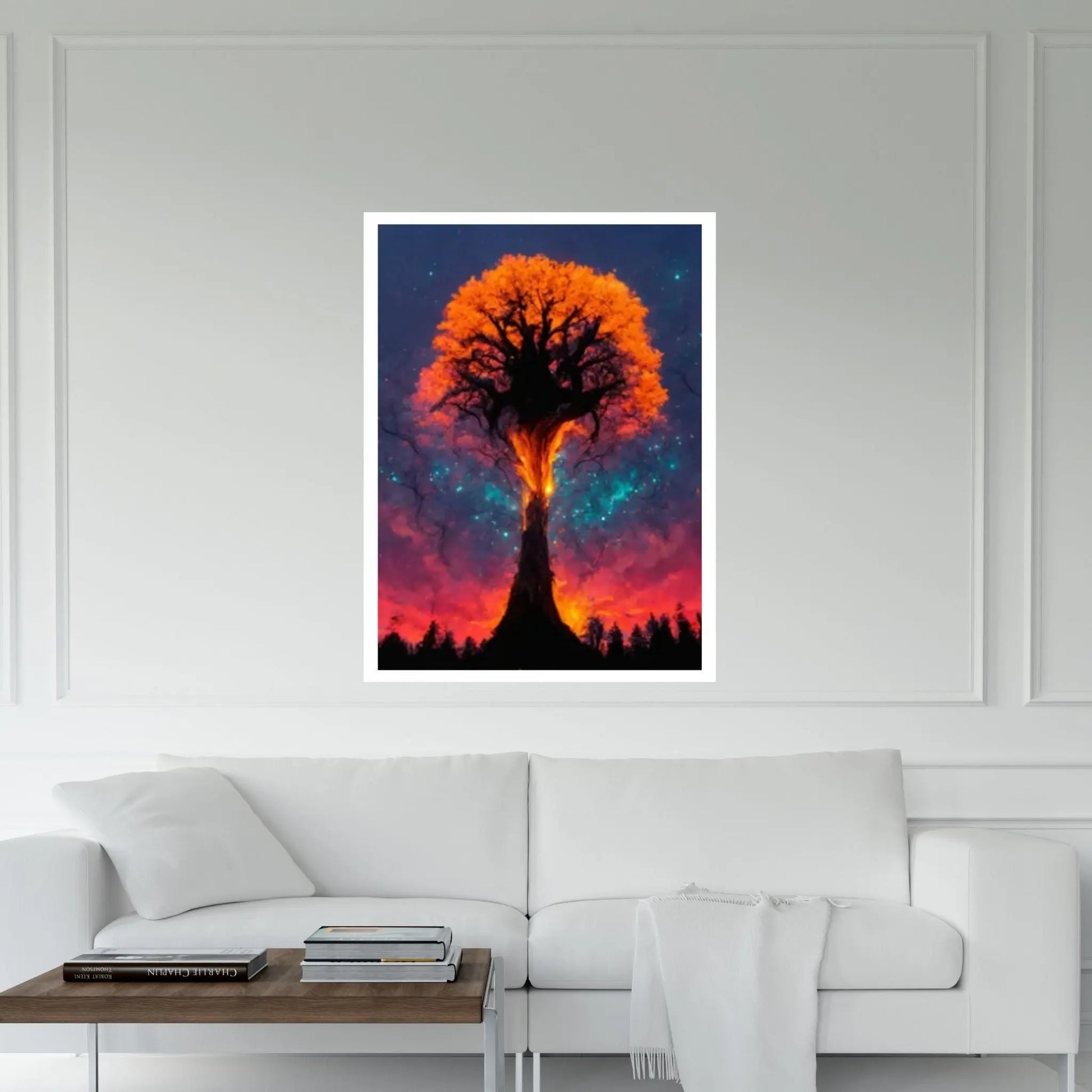 Forest Tree Canvas Wall art, Day Night Tree Forest Tree Canvas Wall Art Poster - Y Canvas