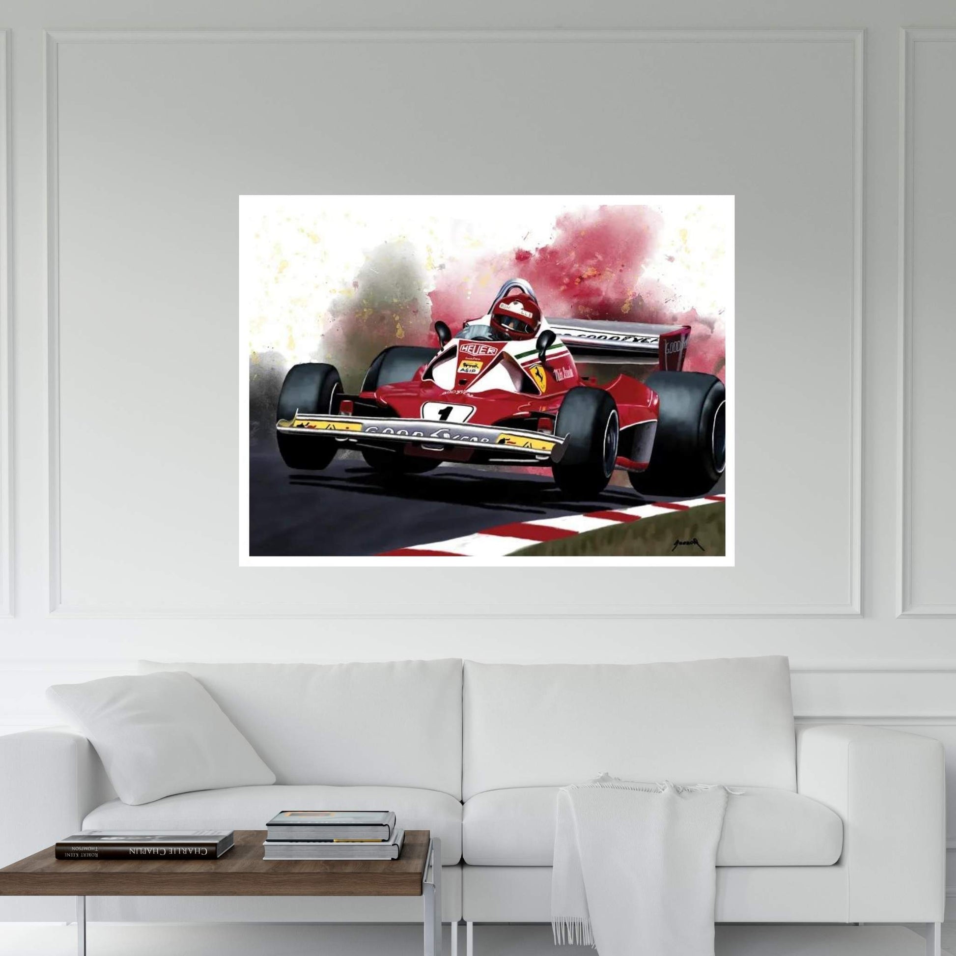 1976 Niki Lauda Racing Car Canvas Wall Art - Y Canvas