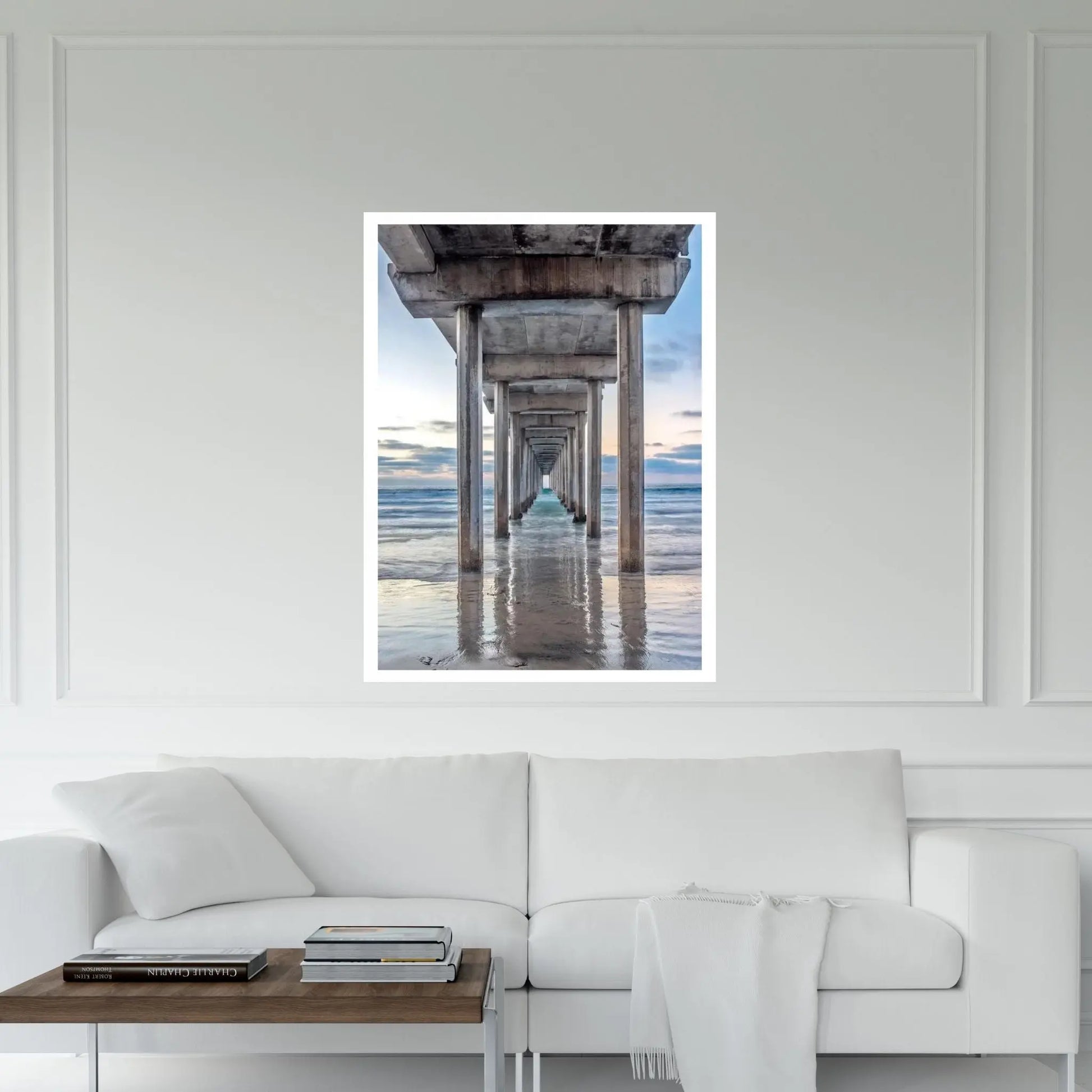 Support Pillars, Ellen Browning Scripps Memorial Pier, La Jolla, San Diego, California, USA Canvas Wall Art - Y Canvas