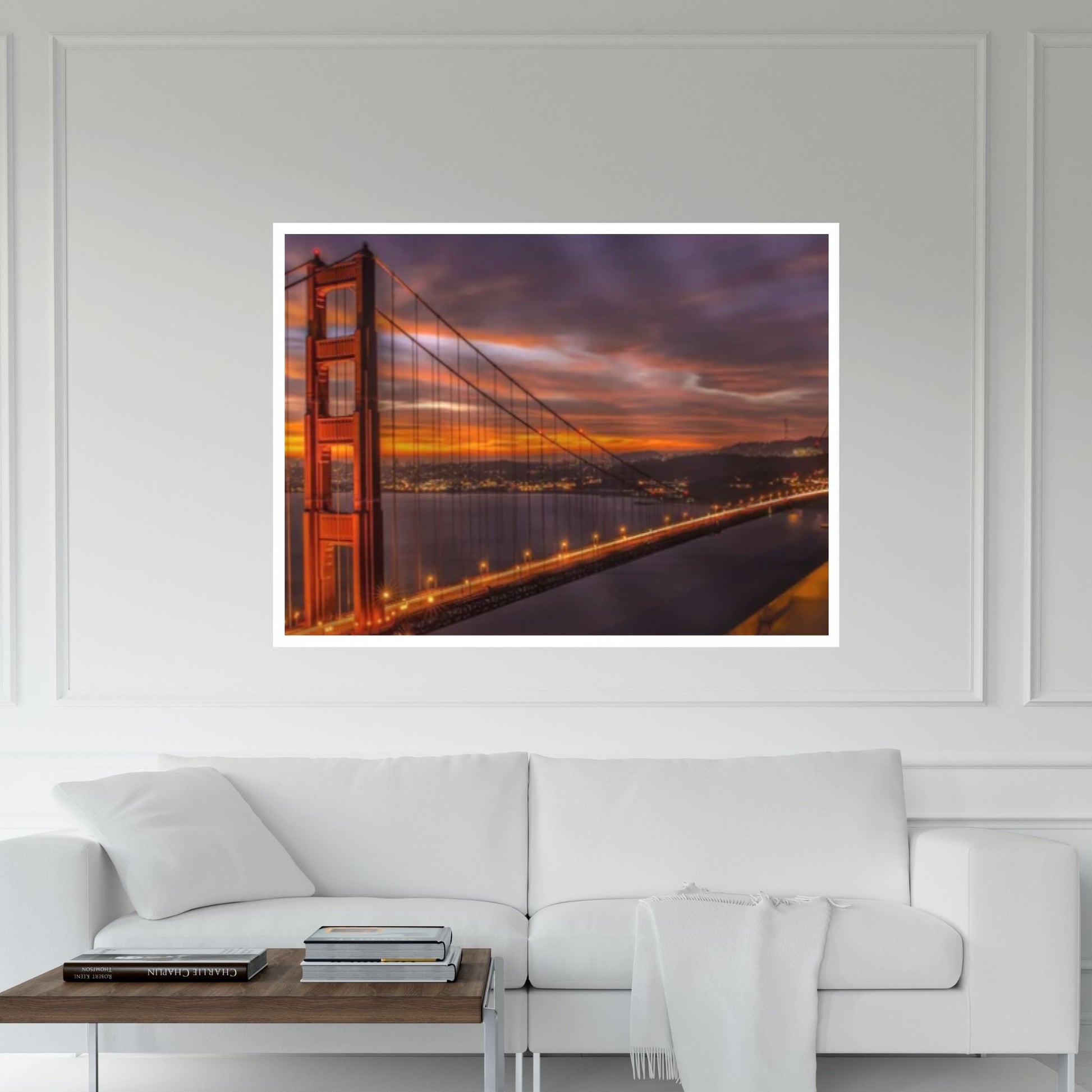 San Francisco Panoramic Canvas Print, San Francisco Canvas Wall Art, Golden Gate Bridge Canvas Art - Y Canvas