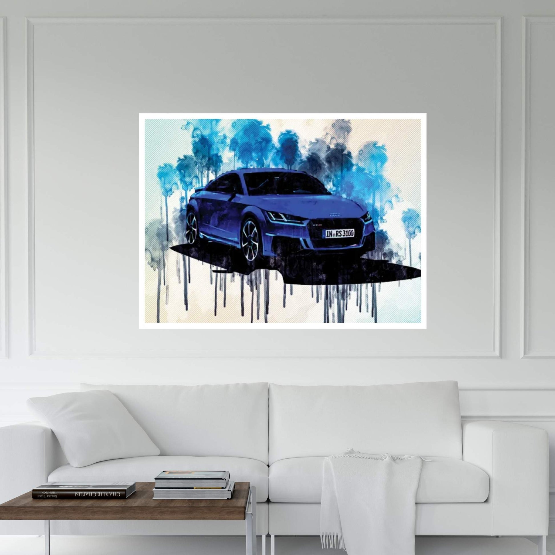 2020 Audi TT RS Blue Sports Canvas Wall Art - Y Canvas