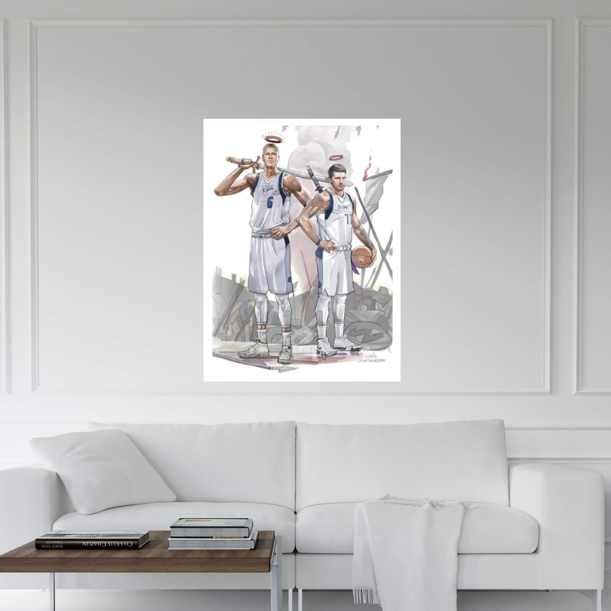 Two Warriors Canvas Wall Art - Y Canvas