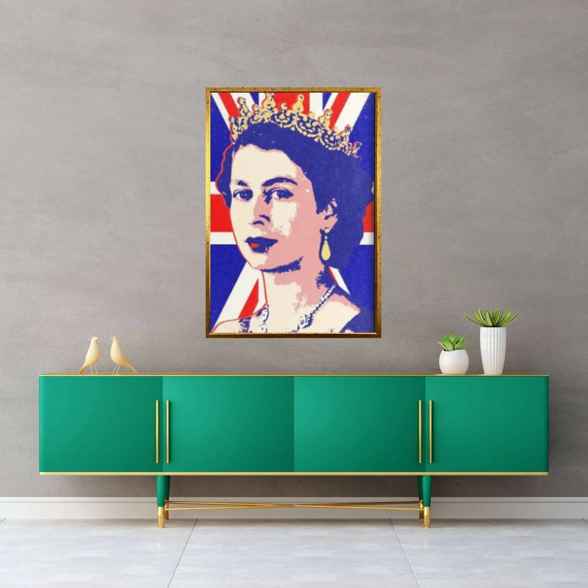 England Queen Canvas Painting Pop Art Posters and Prints Pictures for Living Room Home Decor - Y Canvas