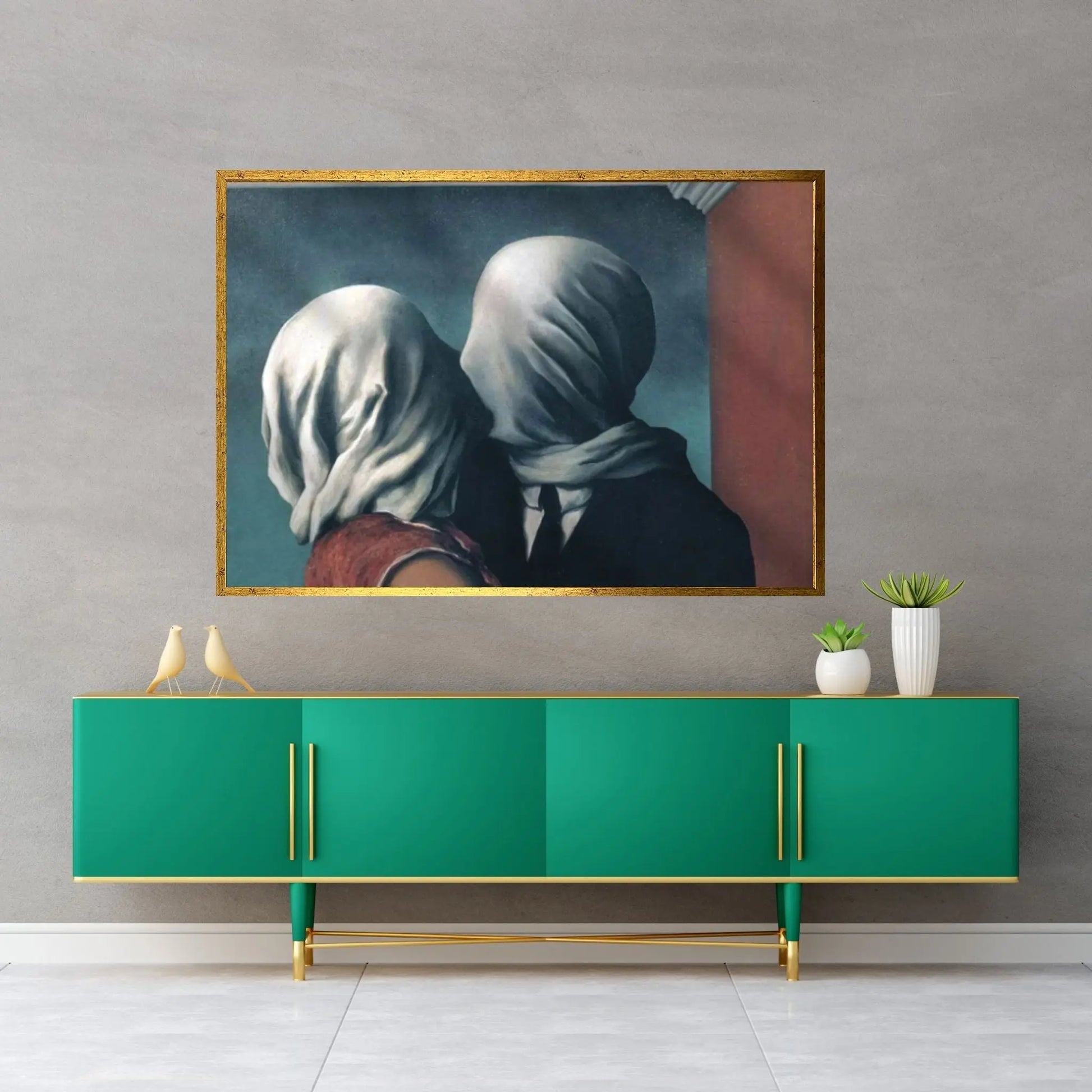 Rene Magritte Canvas Wall Art Poster, The Lovers Canvas, Rene Magritte the lovers Canvas, Rene Magritte Wall Art - Y Canvas