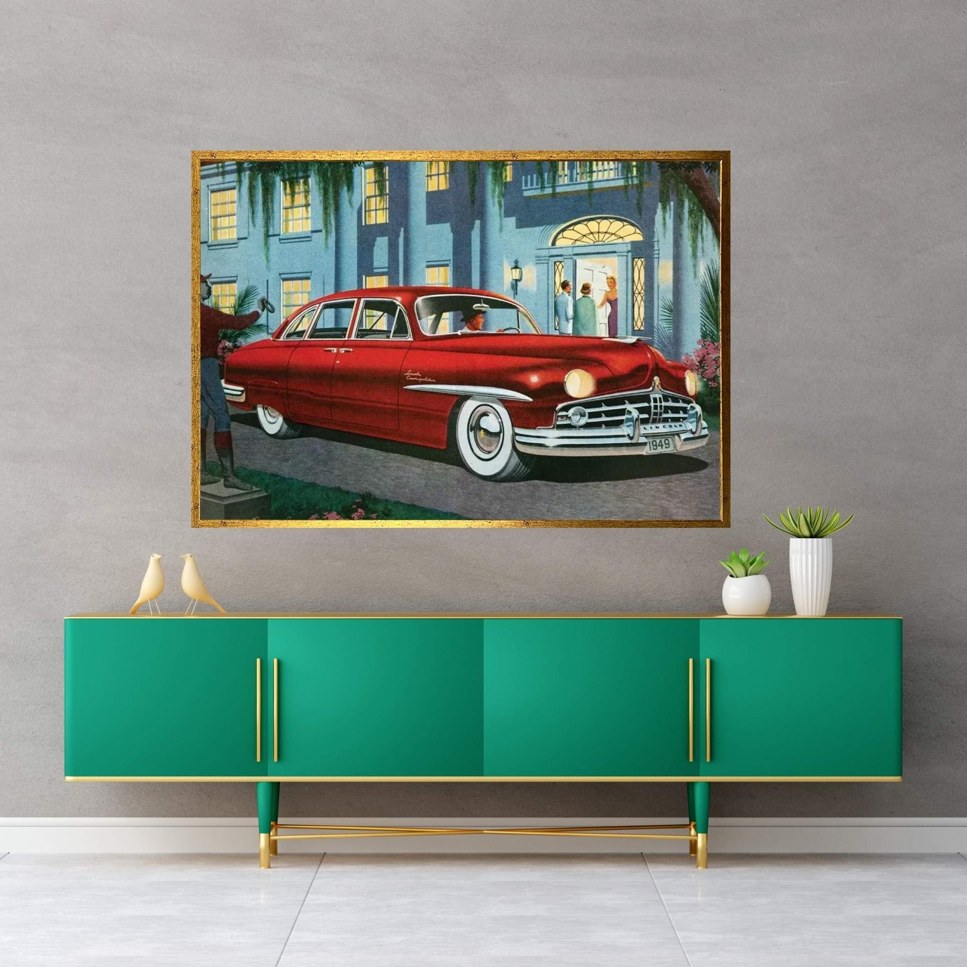 1949 Lincoln Magazine Advert Canvas Wall Art - Y Canvas