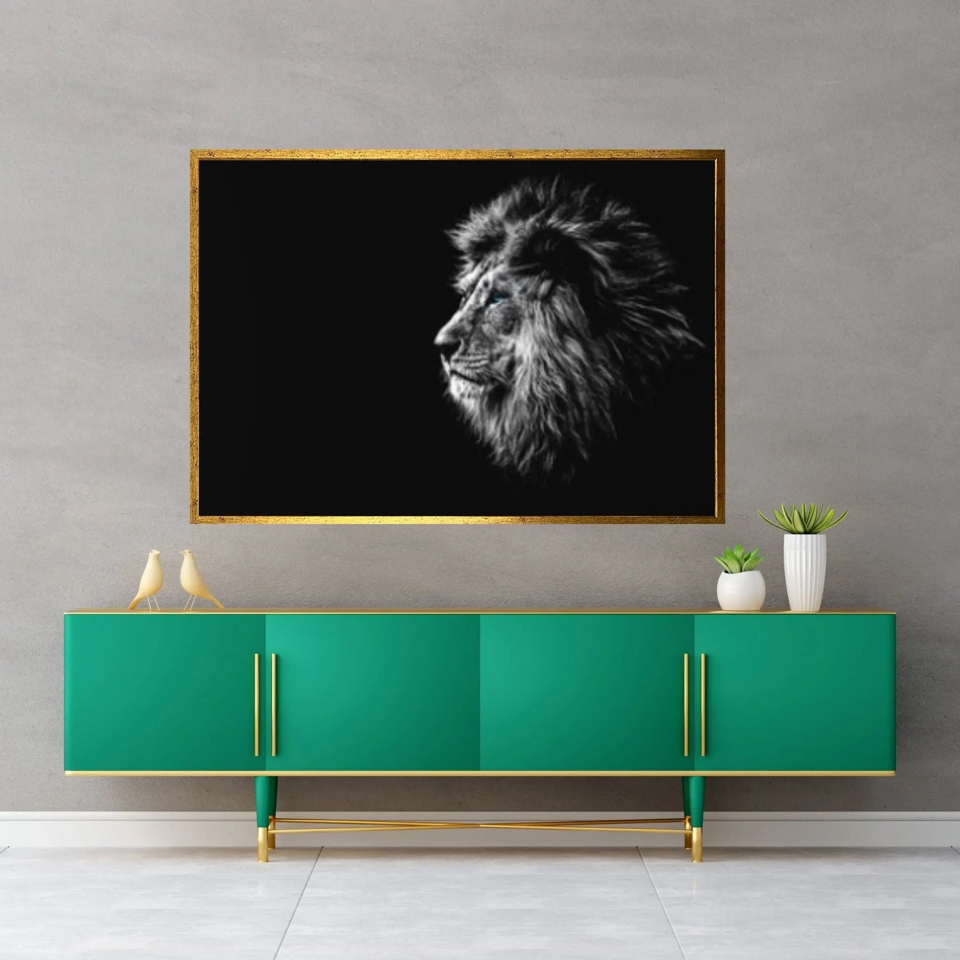 Lion Wall Art, Lion Canvas Art, Animal Wall Art, Canvas Wall Art,Animal wall art decor Large lion art - Y Canvas