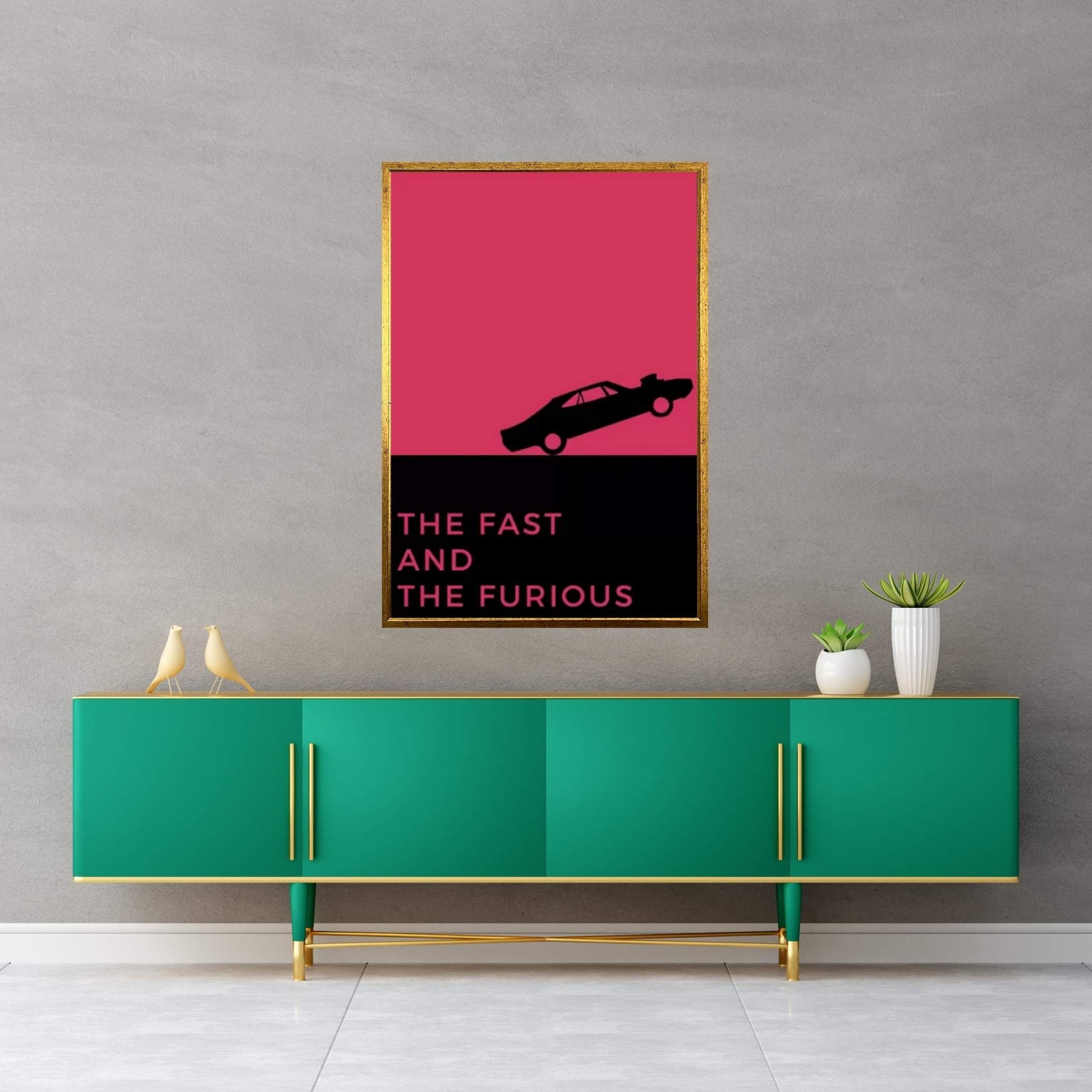 The Fast And The Furious Minimalist Poster Canvas Wall Art - Y Canvas