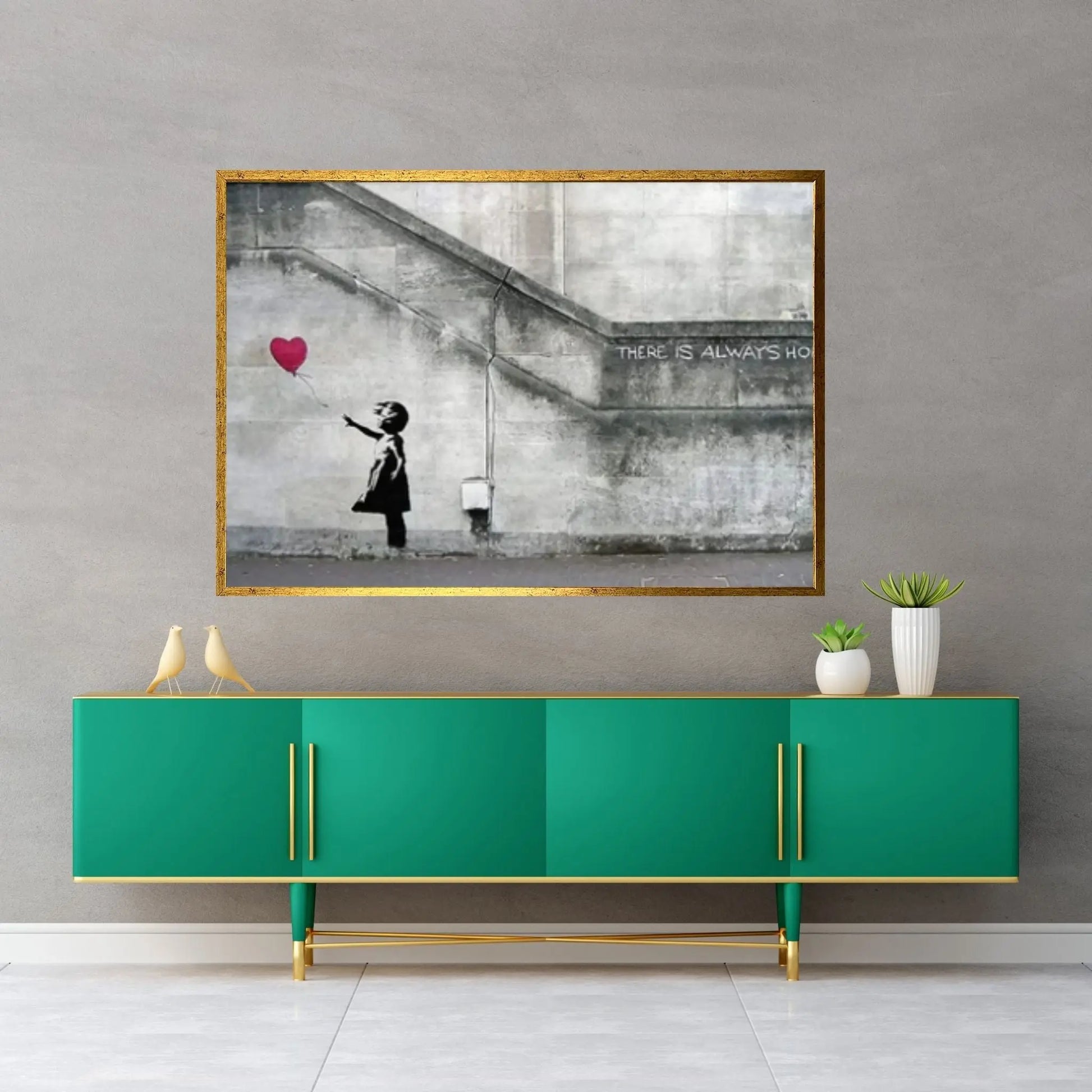 Banksy Canvas Wall Art Print Balloon Girl, Graffiti Wall Art, Street Art, Banksy Love Red Balloon - Y Canvas