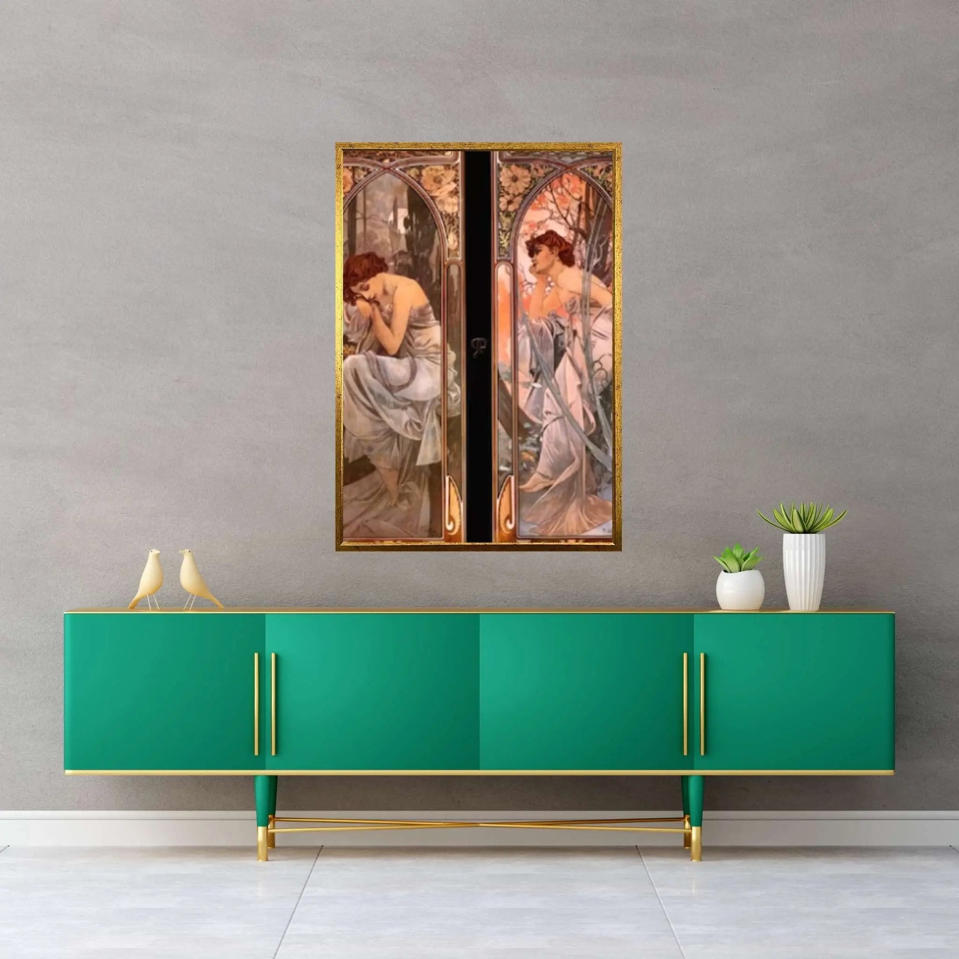 Evening Reverie by Alphonse Mucha Canvas Wall Art Design - Y Canvas