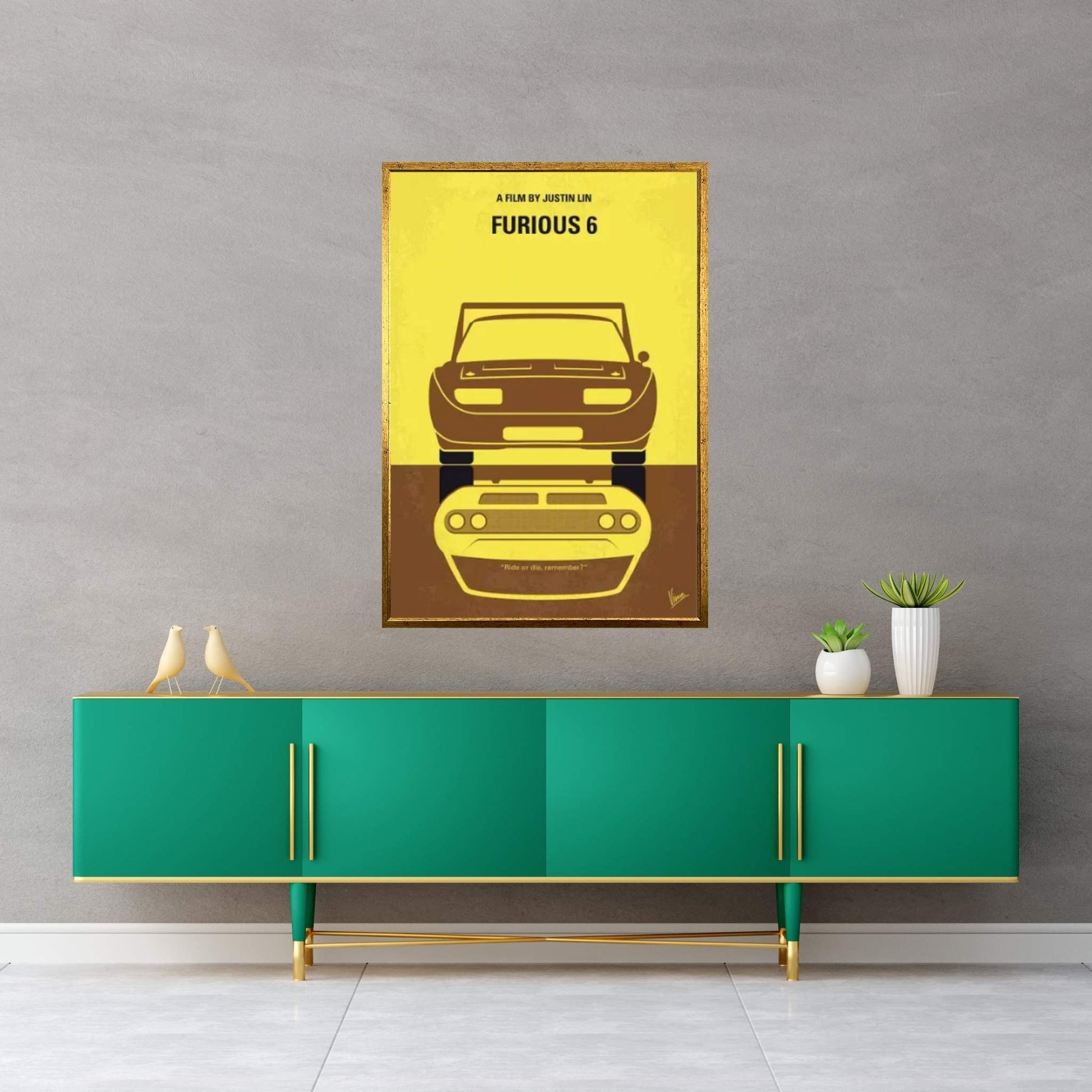 Furious 6 Minimal Movie Poster Canvas Wall Art - Y Canvas