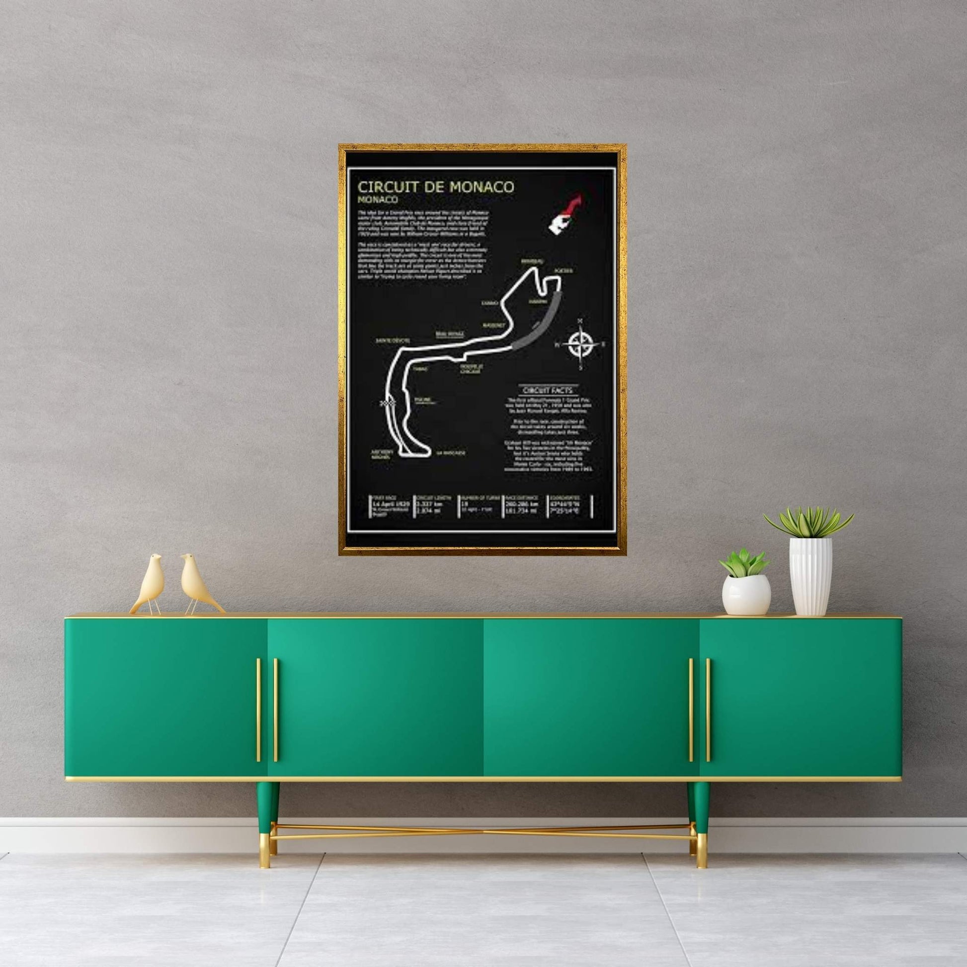 Monaco Circuit BL Canvas Wall Art - Y Canvas