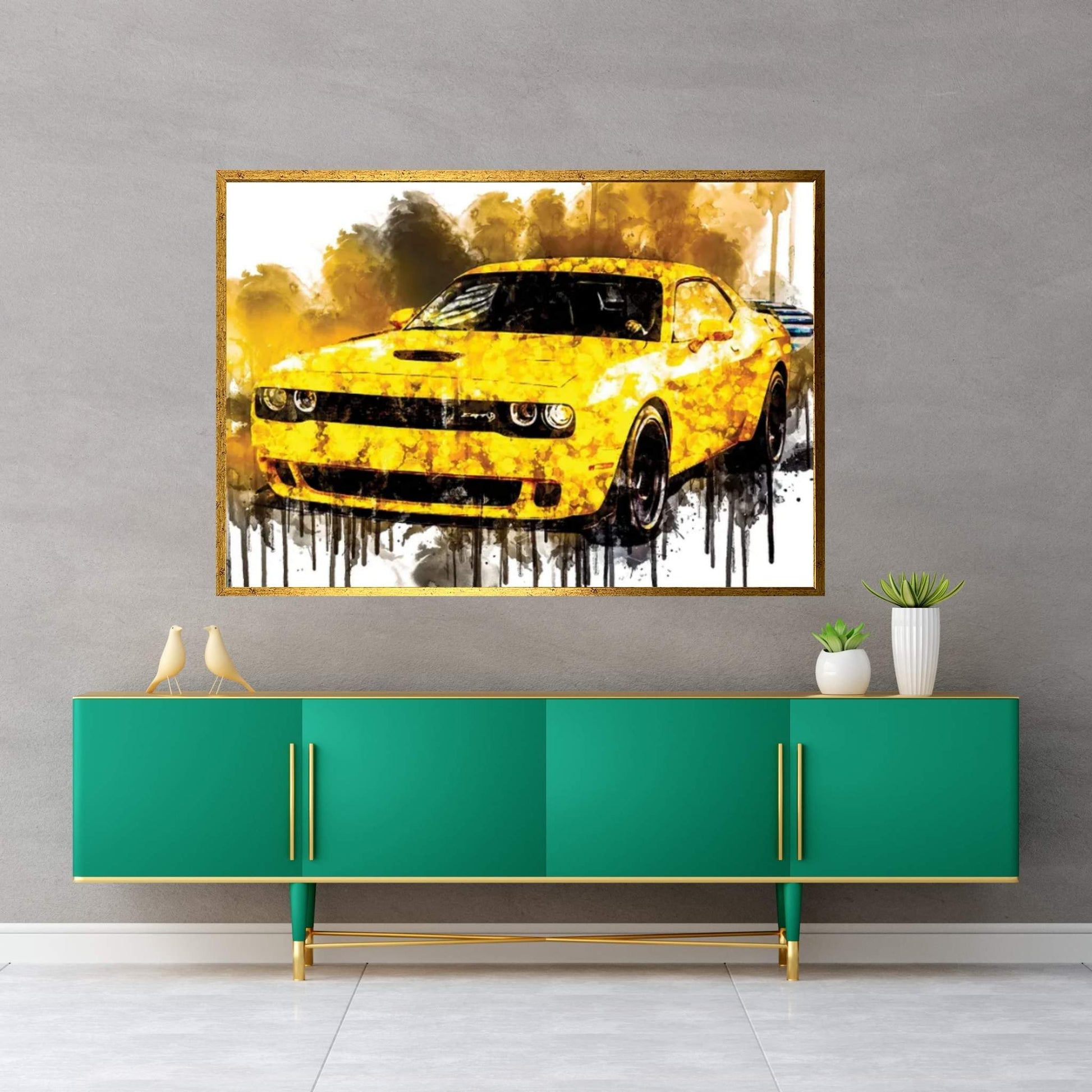 2018 Dodge Challenger SRT Hellcat Widebody Canvas Wall Art - Y Canvas