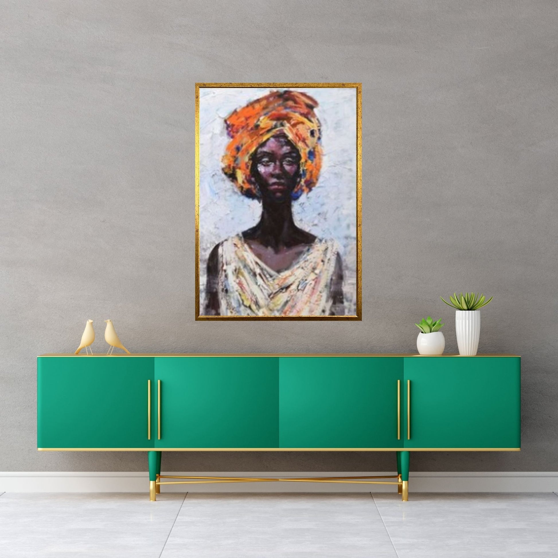 Black Woman Portrait, Afro Art, Colorful Wall Art, African Woman Makeup Wall Art - Y Canvas