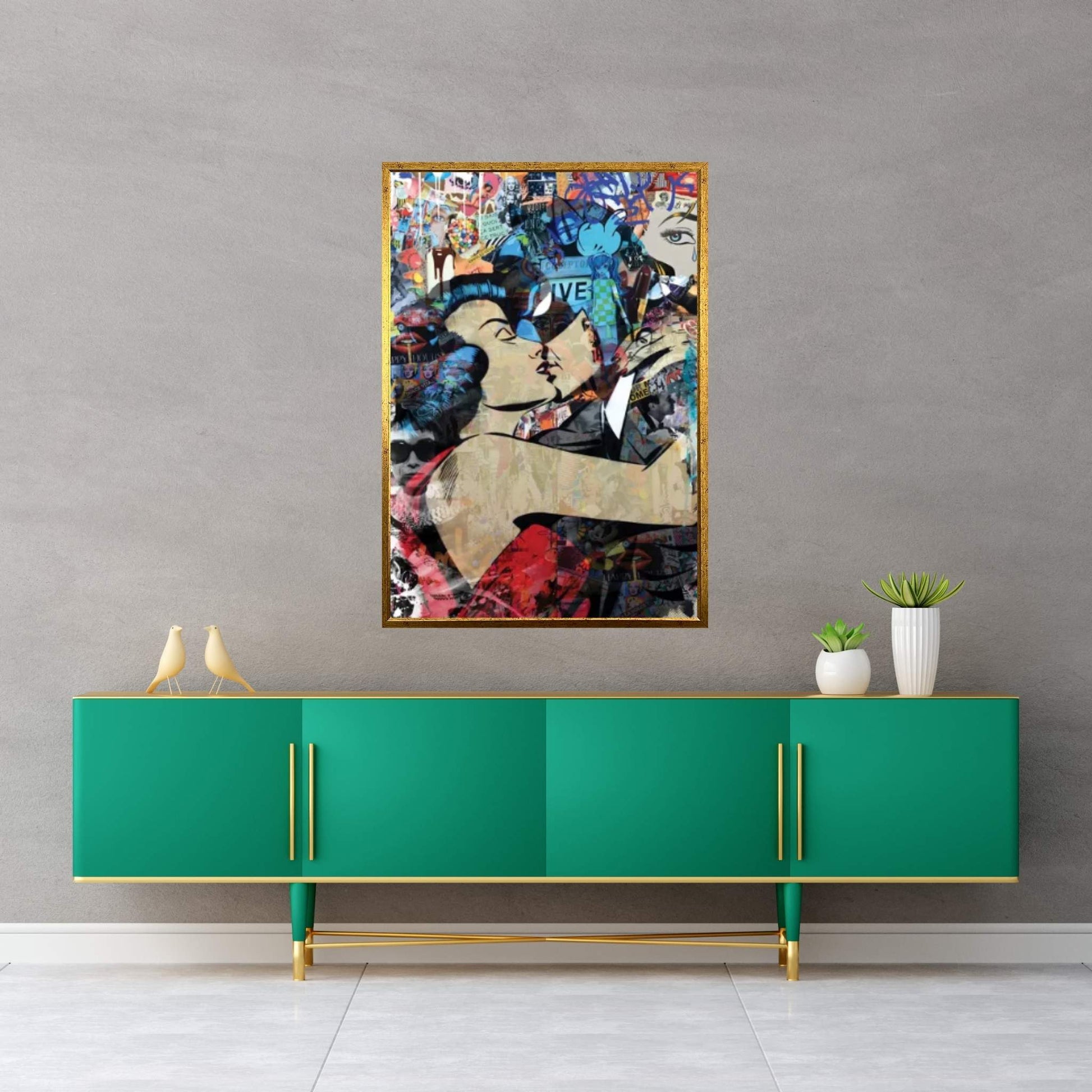 Superhero Kiss Canvas Wall Art - Y Canvas