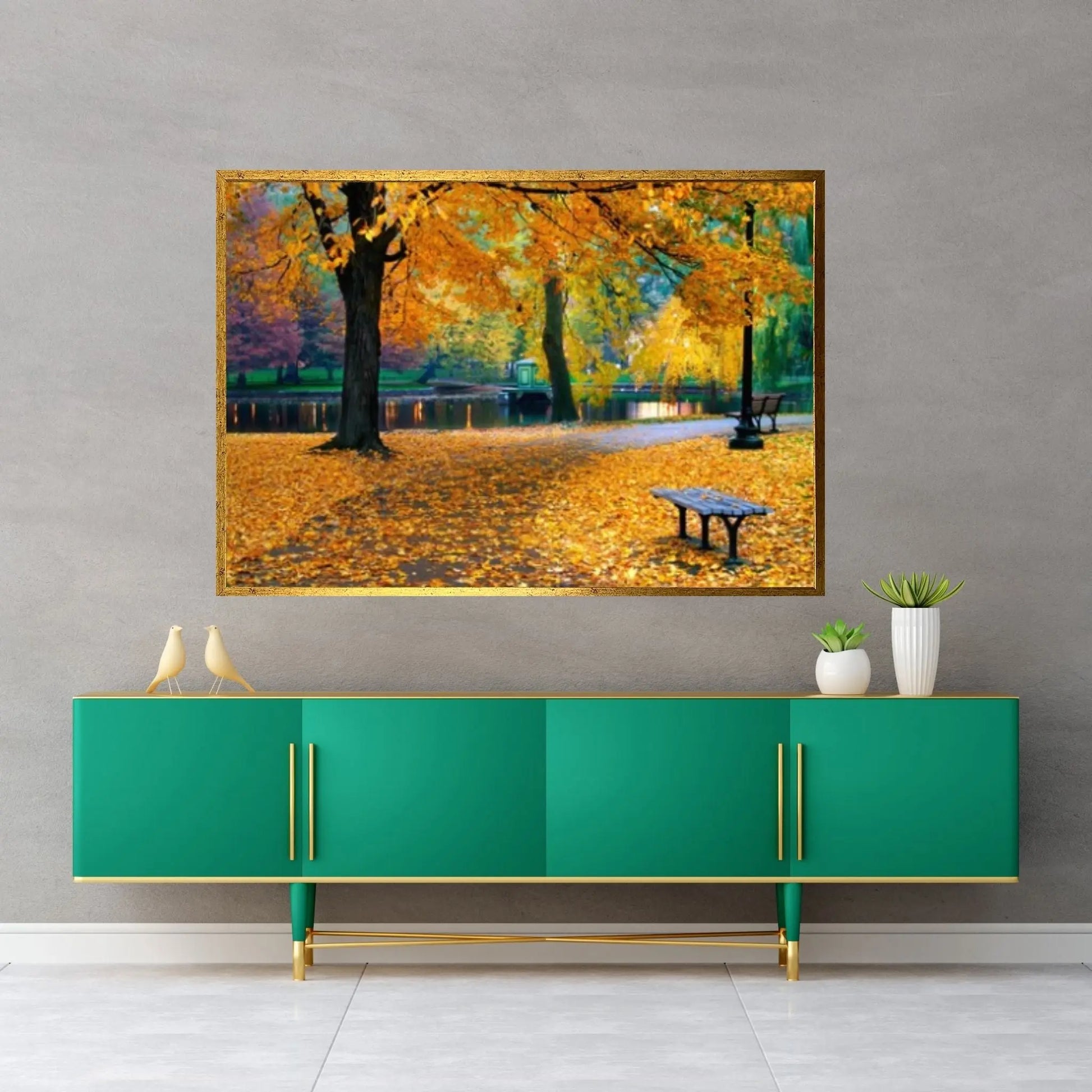 Autumn Landscape Canvas Wall Art Decor, Autumn Landscape Art Canvas, Autumn Printed, Forest Landscape Canvas Art - Y Canvas