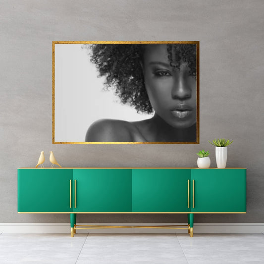 African Black Woman Portrait, Colorful Afro Art, African Woman Makeup Wall Art, Modern Art - Y Canvas