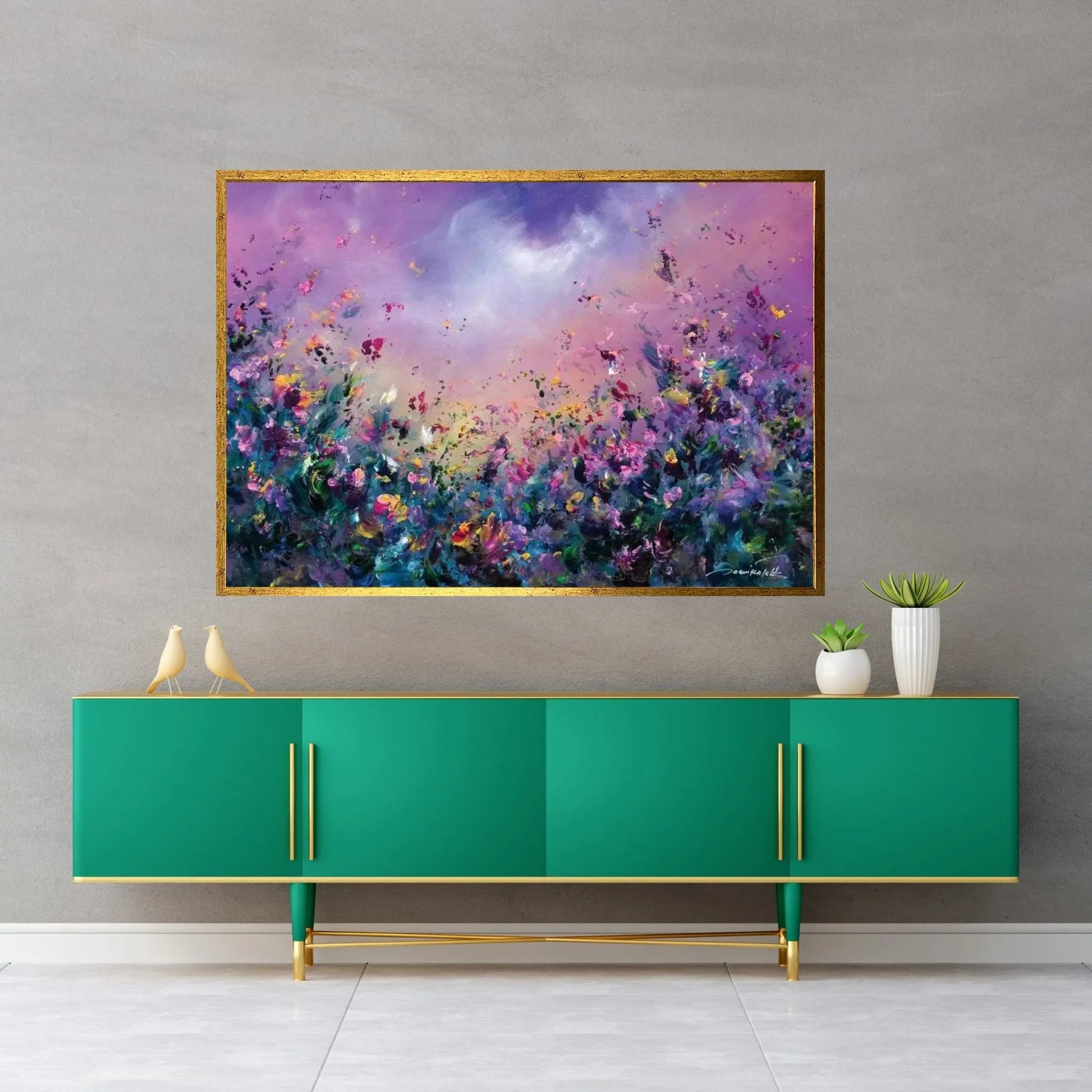 Rainbow Meadow Canvas Wall Art - Y Canvas