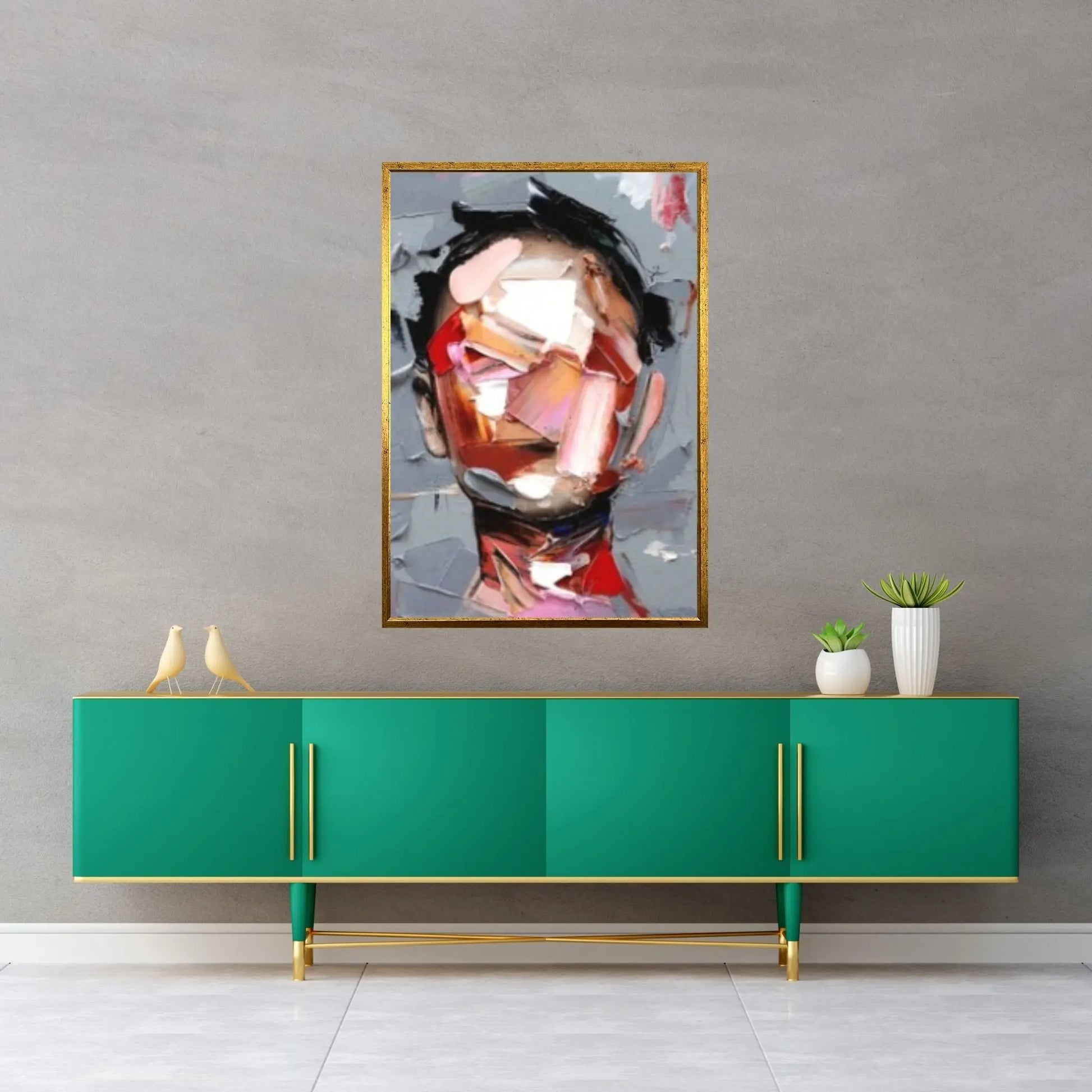 Woman Portrait Canvas Wall Art, Abstract Face Canvas Art, Portrait Painting Canvas, Colorful - Y Canvas