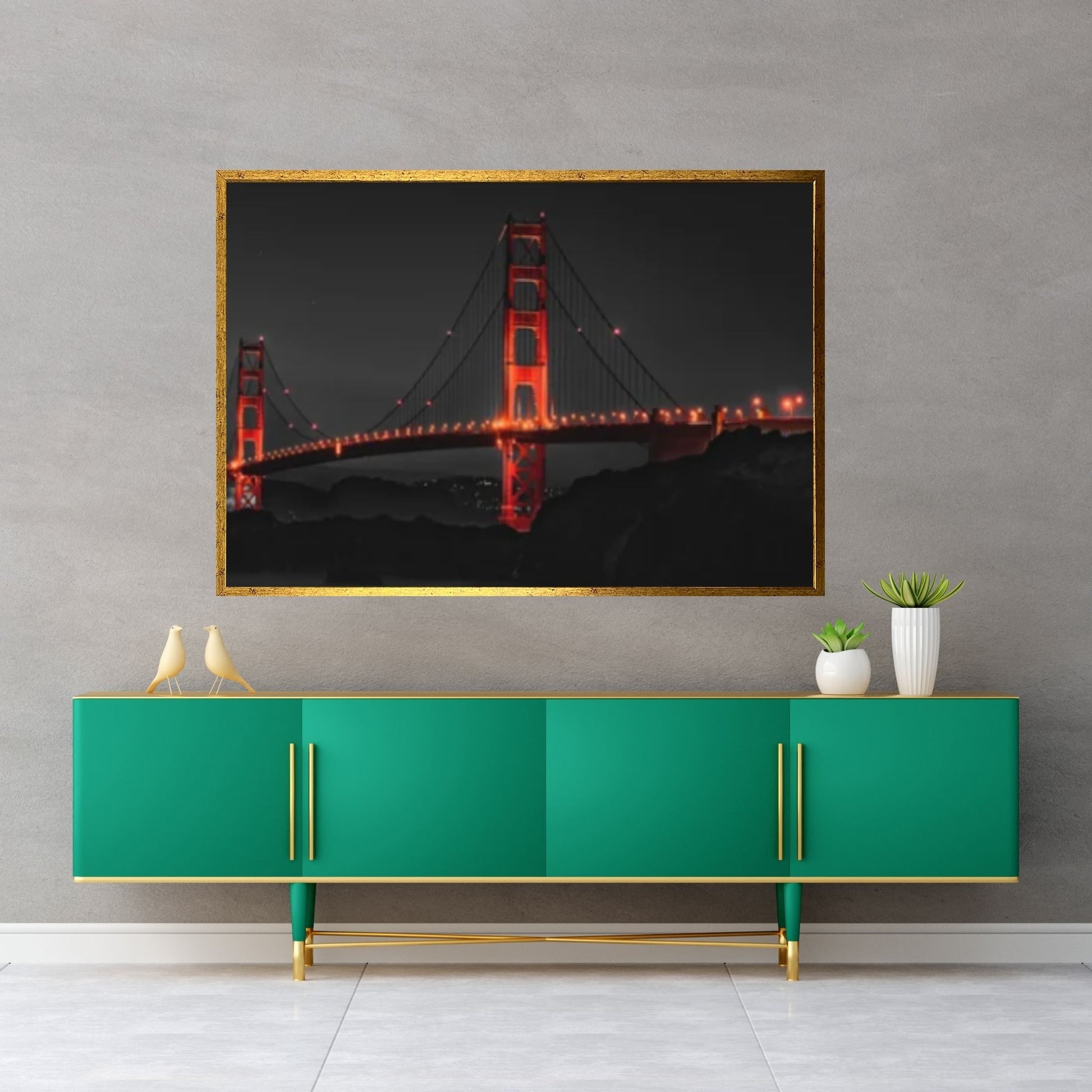 San Francisco Panoramic Canvas Print, San Francisco Canvas Wall Art, Golden Gate Bridge Canvas - Y Canvas