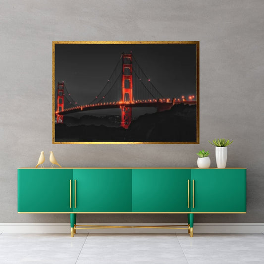 San Francisco Panoramic Canvas Print, San Francisco Canvas Wall Art, Golden Gate Bridge Canvas - Y Canvas