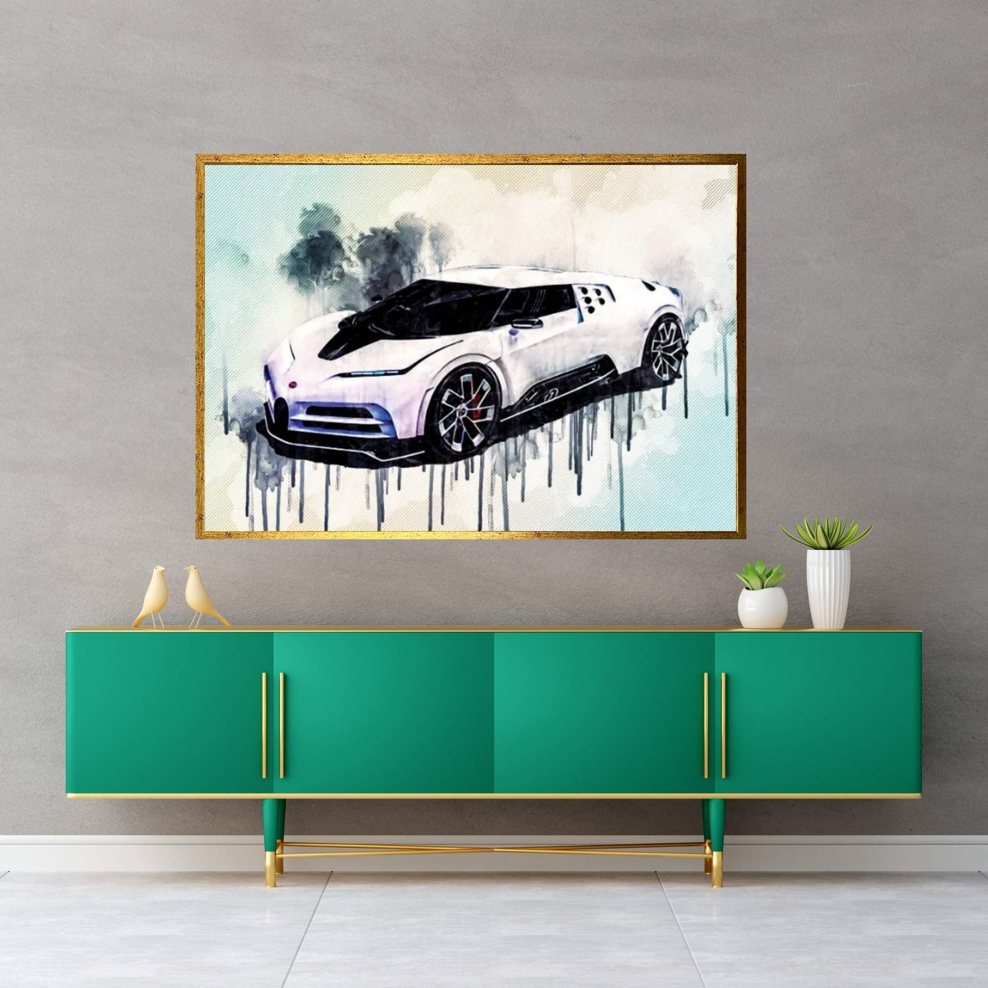 2020 Bugatti Centodieci Front View Exterior Hypercar Canvas Wall Art - Y Canvas