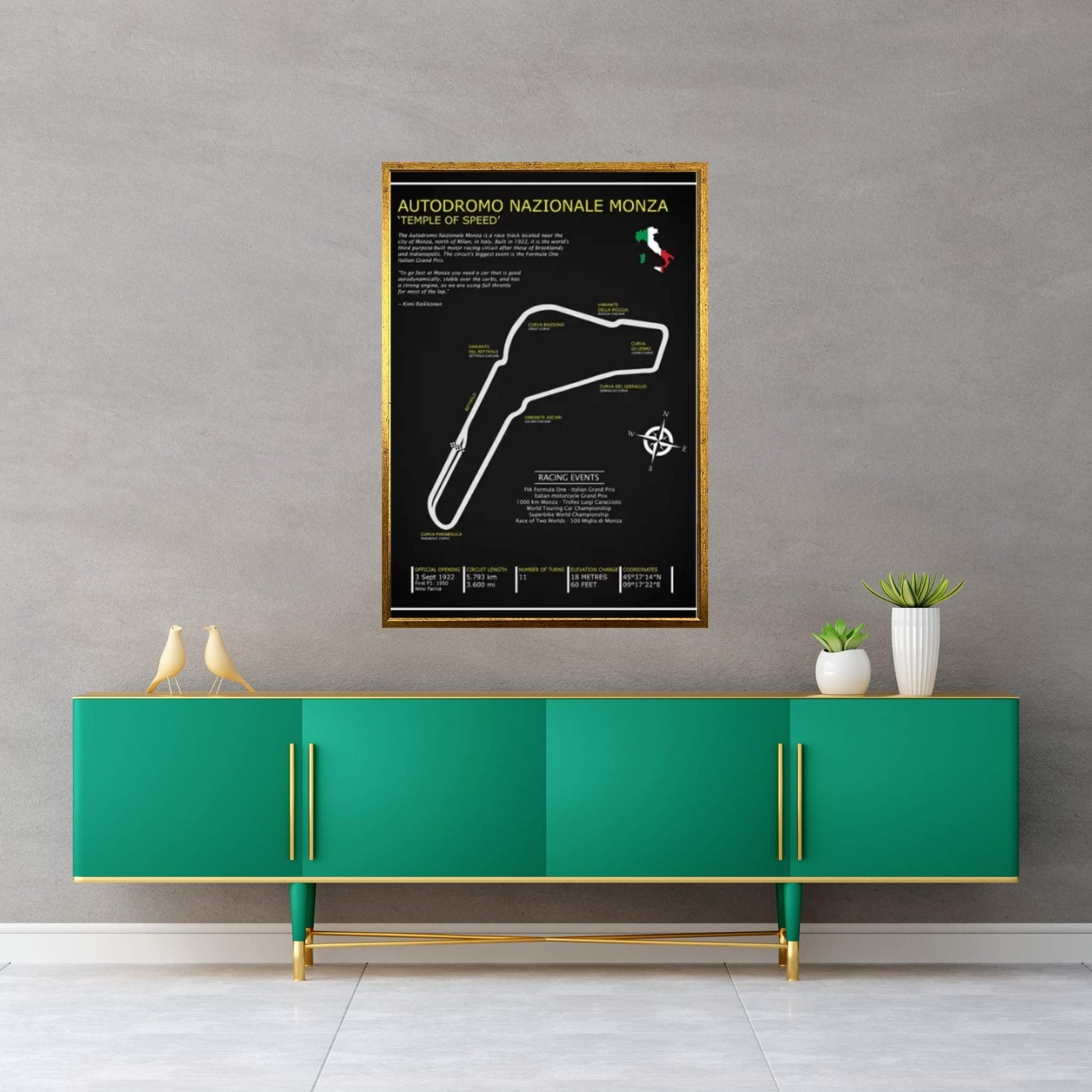 Autodromo Nazionale Monza BL Canvas Wall Art - Y Canvas