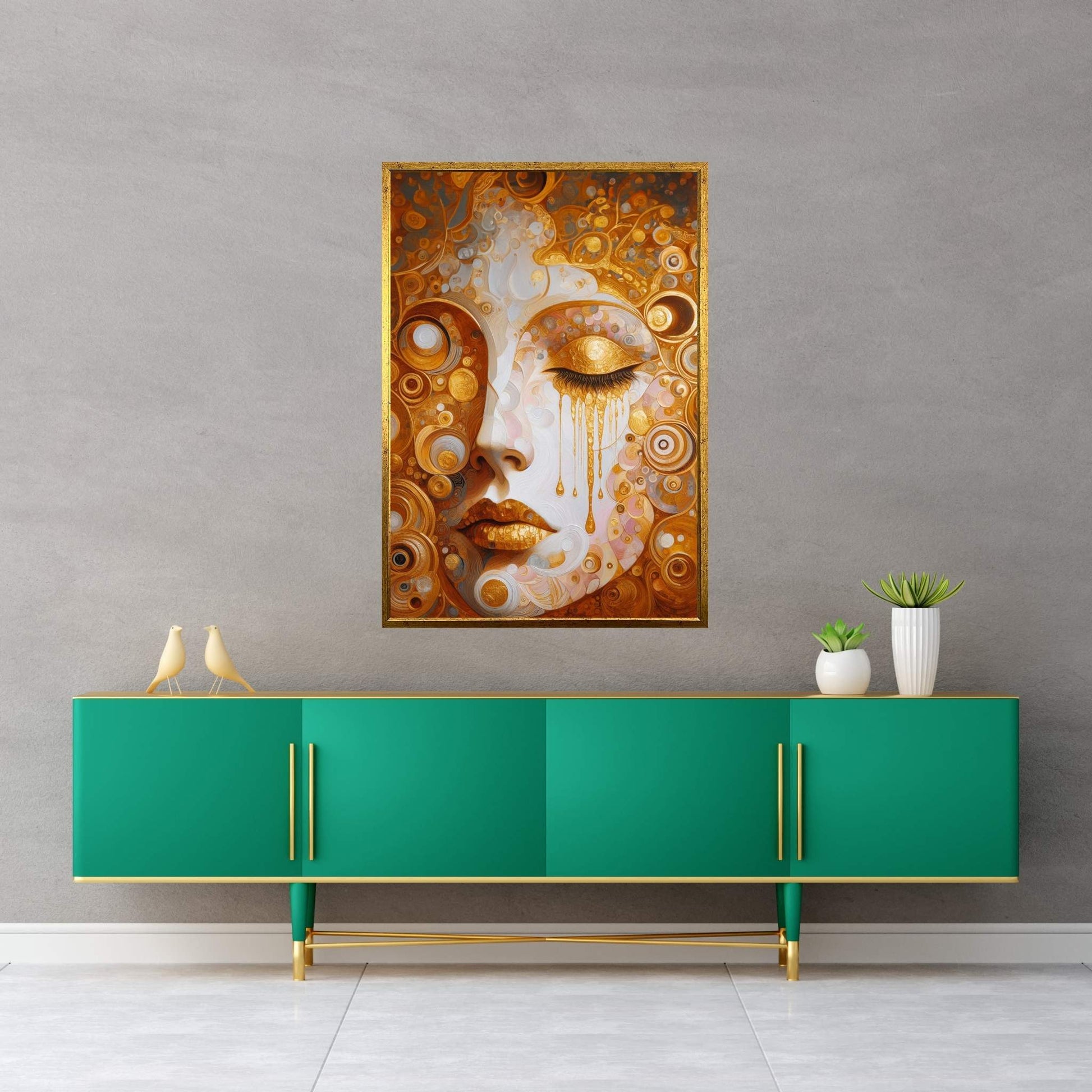 The Golden Tears Gustav Klimt Modern Abstract Reproduction Canvas Wall Art - Y Canvas