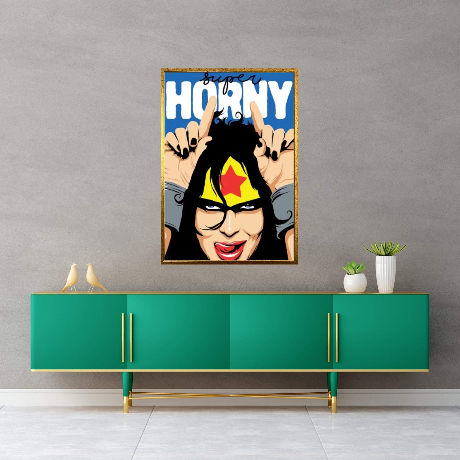 Super Horny Canvas Wall Art - Y Canvas