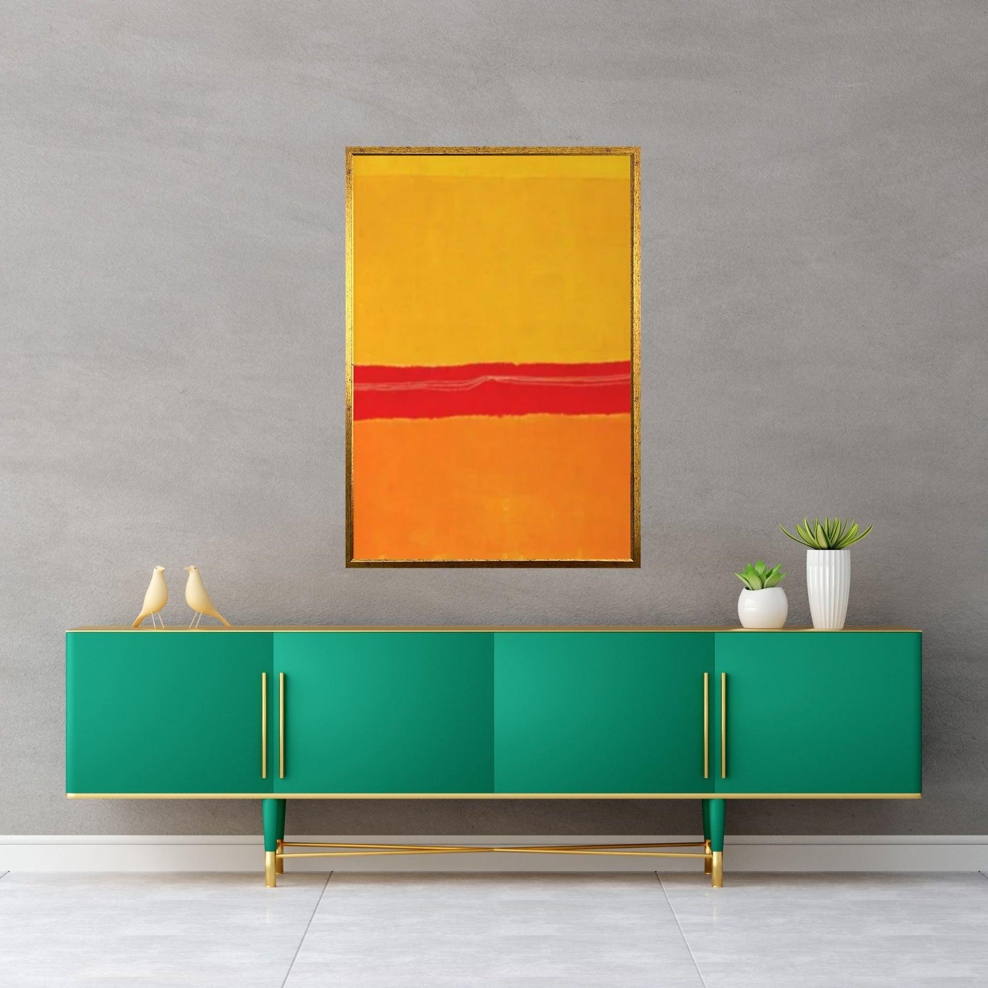 Mark Rothko Exhibition Canvas Wall Art Poster, Orange Vintage Exhibition Poster, Mark Rothko Canvas Wall Art Print - Y Canvas