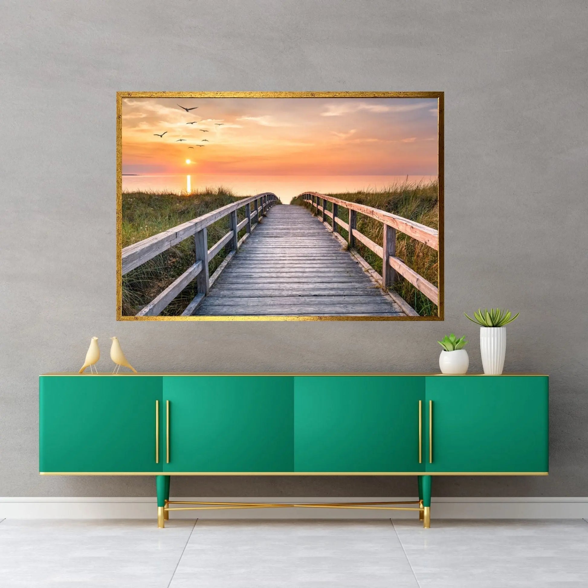 Sunset At The Dune Beach Canvas Wall Art - Y Canvas