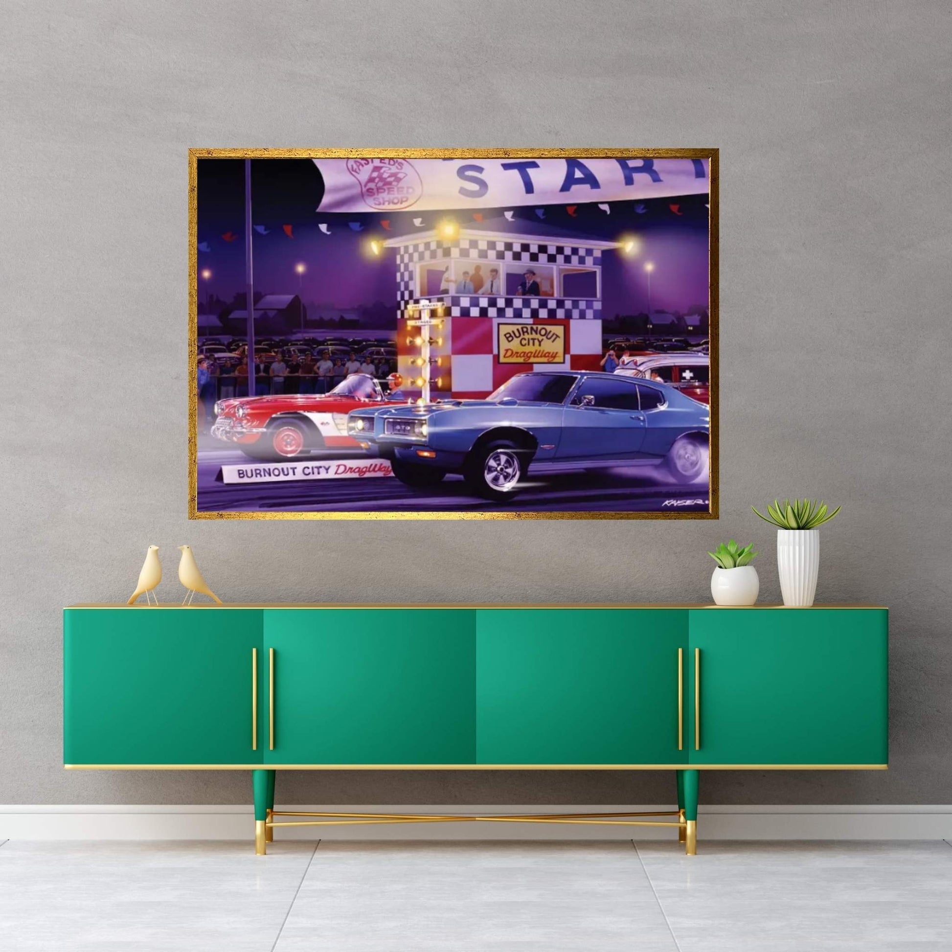 Drag City Canvas Wall Art - Y Canvas