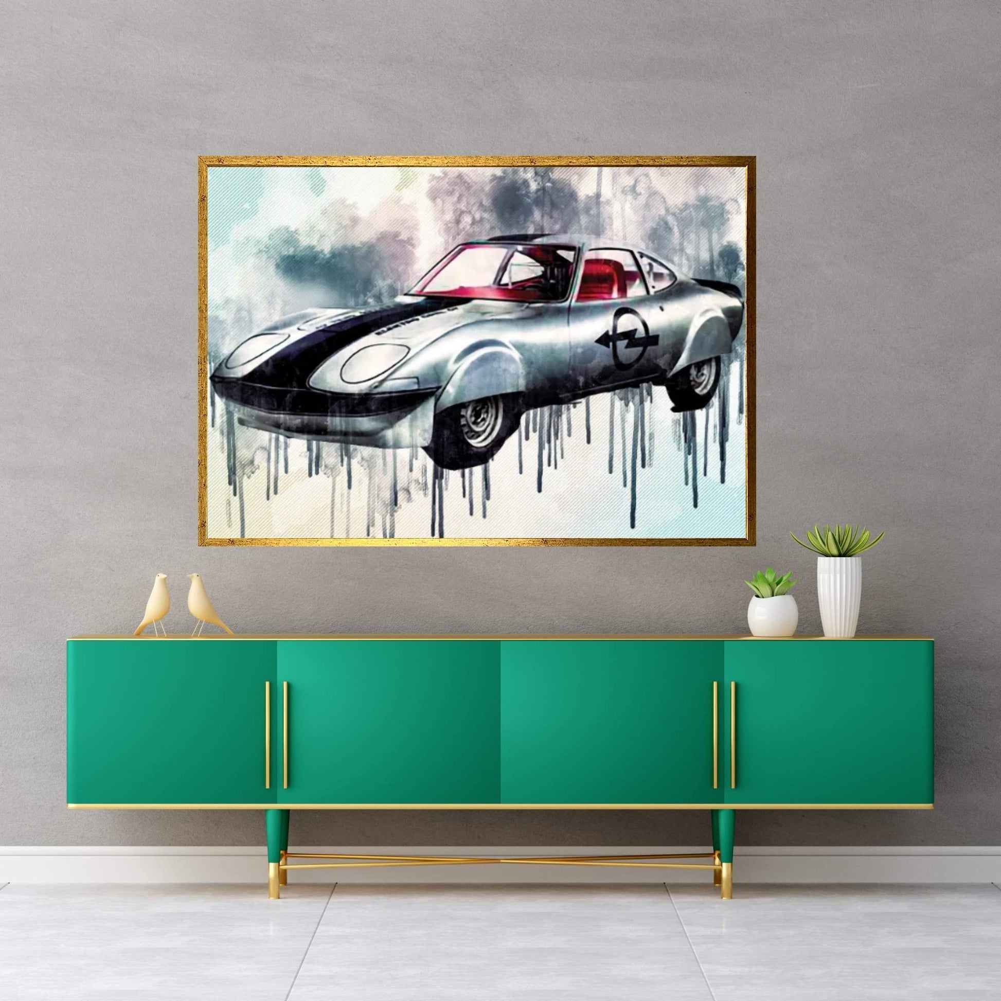 Opel Elektro Gt 1971 Retro Electric Car Sports Electric Car German Canvas Wall Art - Y Canvas