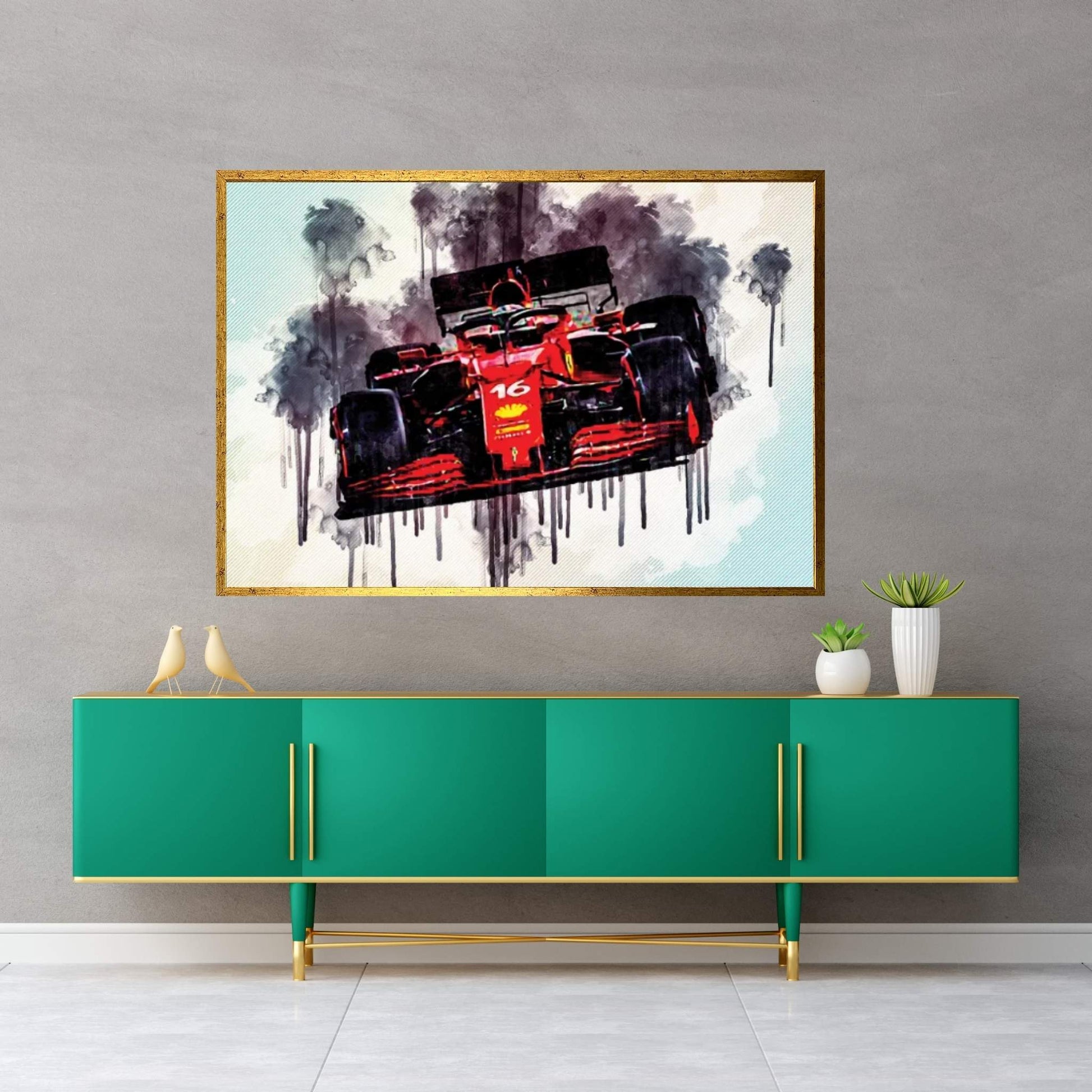 Ferrari Sf21 Charles Leclerc 2021 F1 Cars Formula 1 Ferrari Canvas Wall Art - Y Canvas