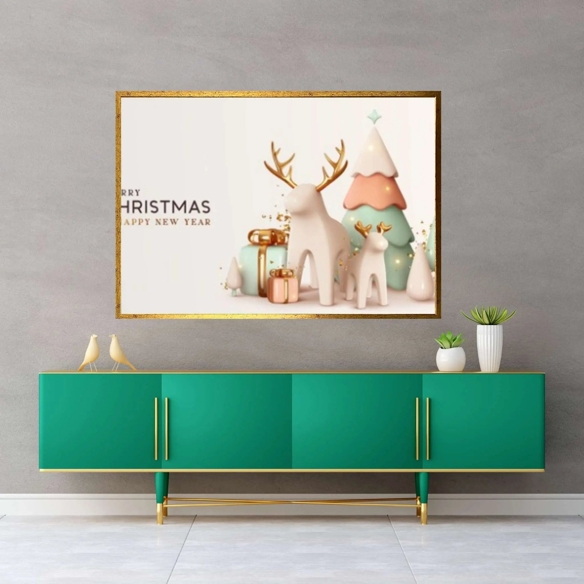 Merry Christmas Canvas Wall Art Design Poster Canvas Wall Art - Y Canvas